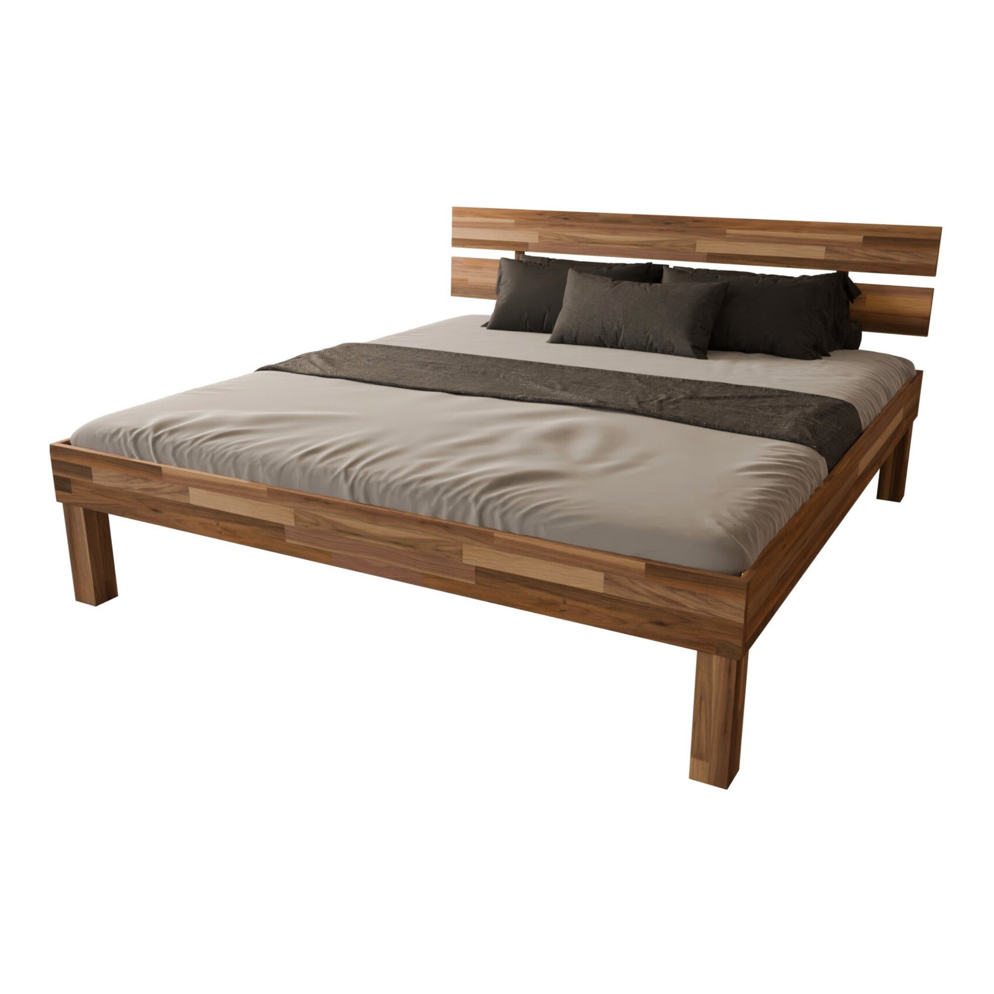 MeinMassivholz Bettgestell PALMA Nussbaum (Einzelbett & günstig online kaufen