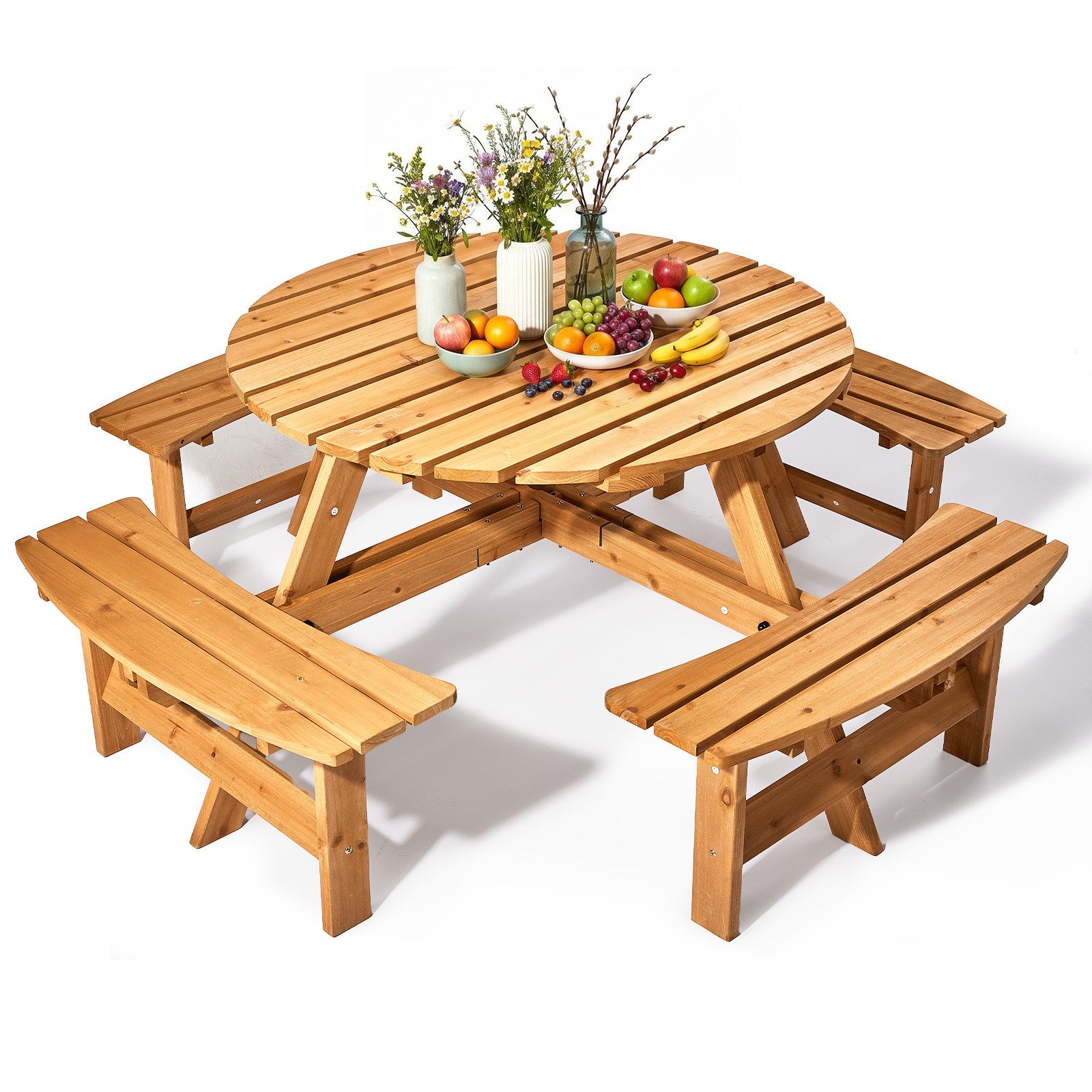VINGLI Garten-Essgruppe für 8 Personen, Gartenmöbel Set Wetterfest, Outdoor