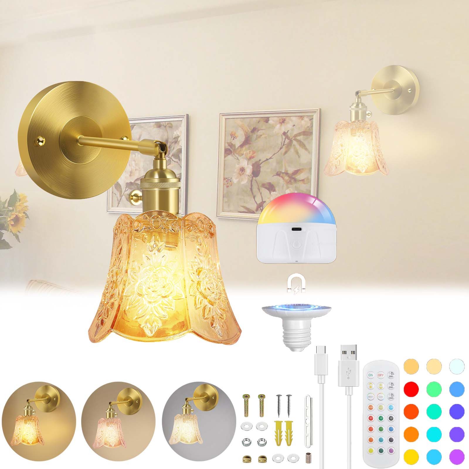 Jibenhome Wandleuchte Vintage LED Wandleuchte mit günstig online kaufen