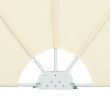 vidaXL Balkonsichtschutz Faltbarer Terrassen-Seitenfächer Creme 400×200 cm