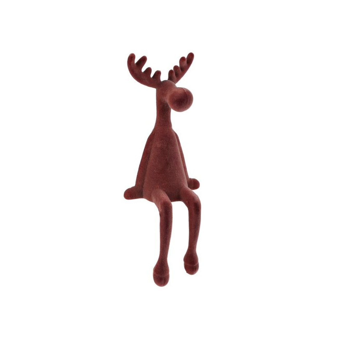 Macosa Home Миниатюрные фигурки Rentier 31 cm Braun, Grün, Taupe od. 3er Set (Dekoration Weihnachtsdeko, modern Weihnachten), Kunststoff beflockt Dekorentier