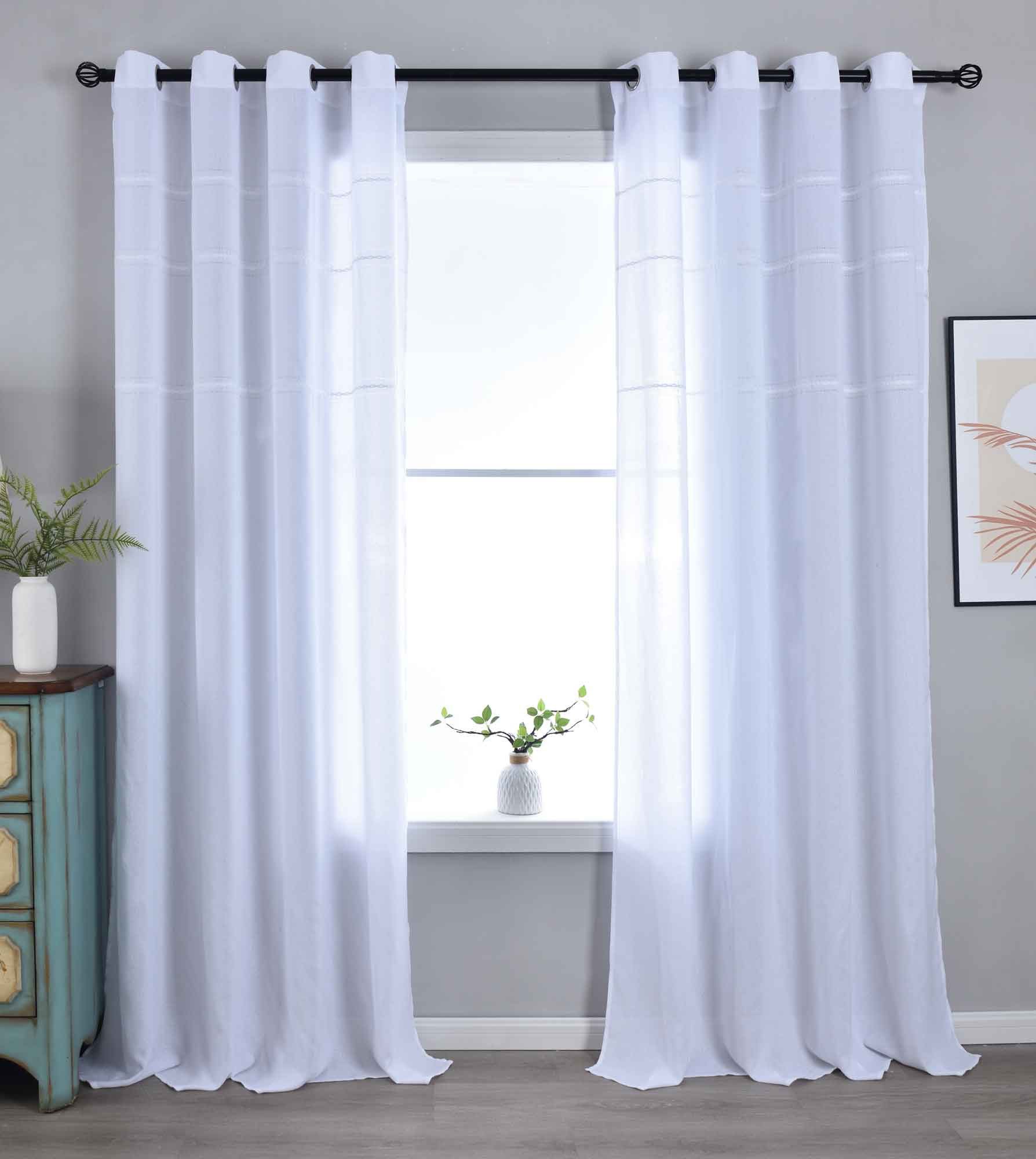 Gardinenbox Gardine (2 St), Ösen, halbtransparent, Polyester, »Leipzig« Ket günstig online kaufen