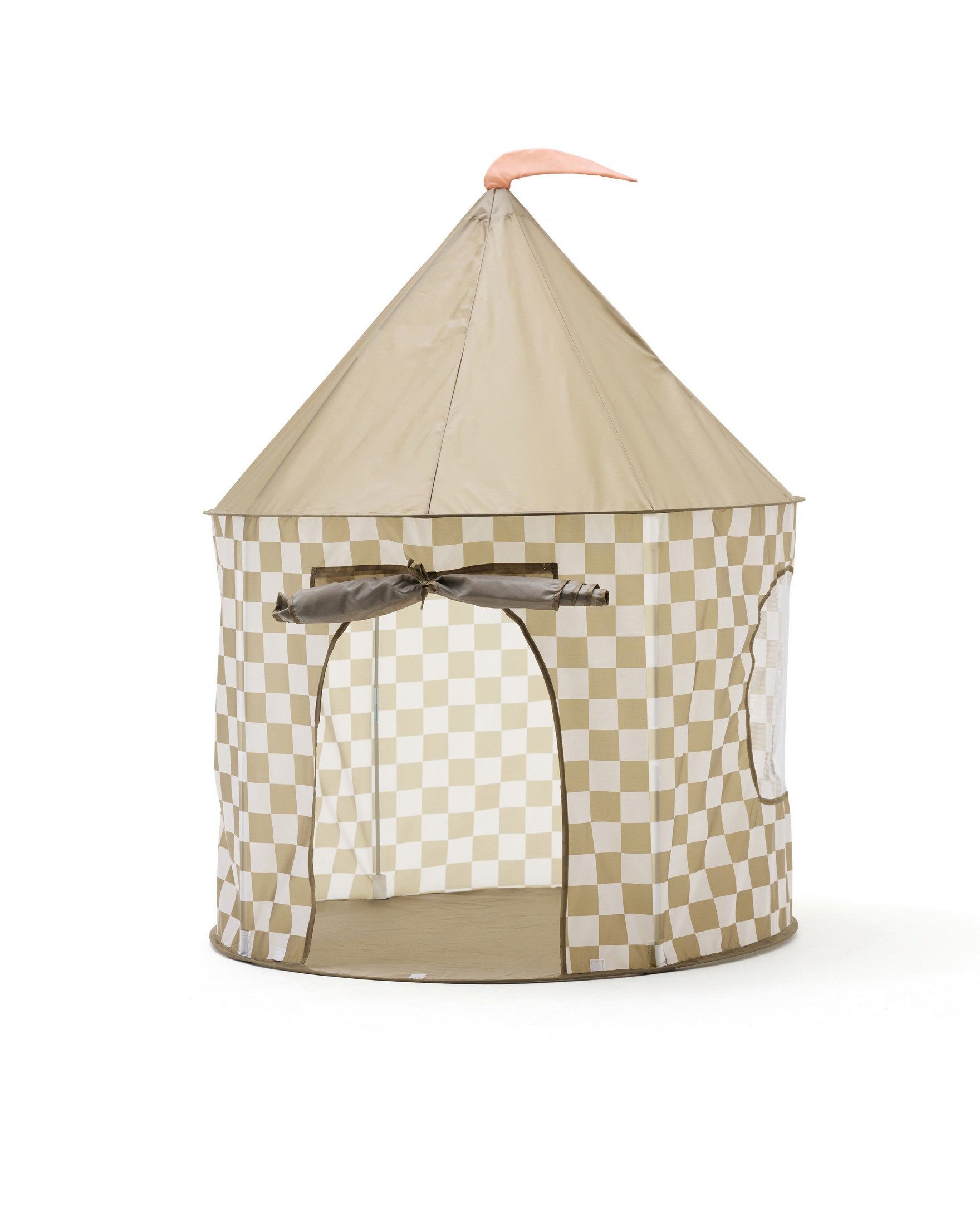 Kids Concept Spielzelt Kids Concept - Spielzelt Karo khaki -H 130cm - D 100 cm