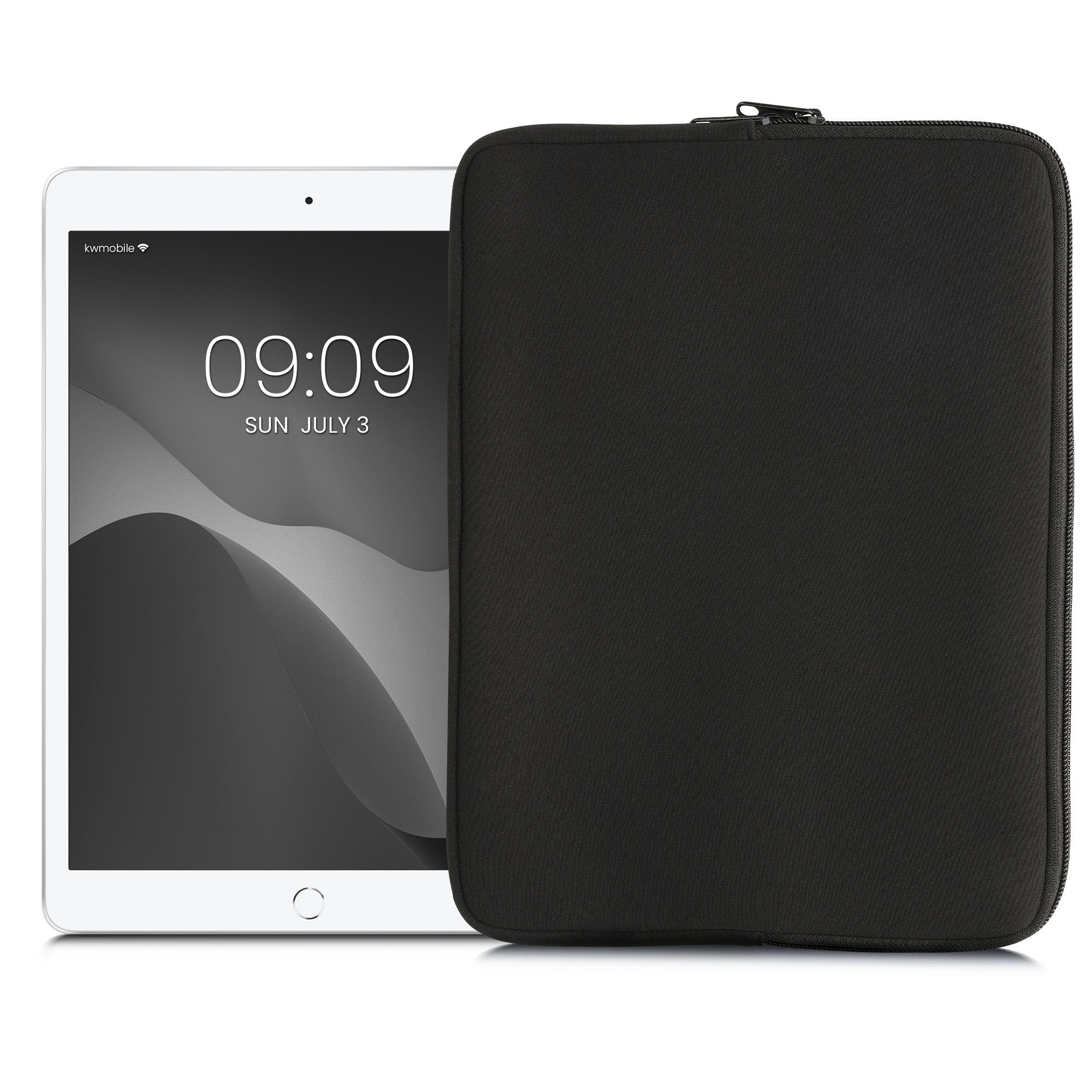 kwmobile Etui Tablet Hülle für 12,4"-12,9" Tablet, Universal Neopren Tasche Cover Case - Schutzhülle Sleeve in Schwarz