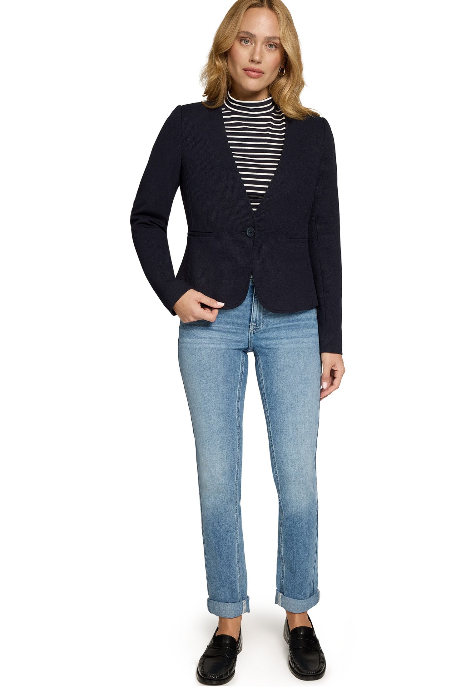 Zero Kurzblazer Damen mit Paspeltaschen Plain/ohne Details