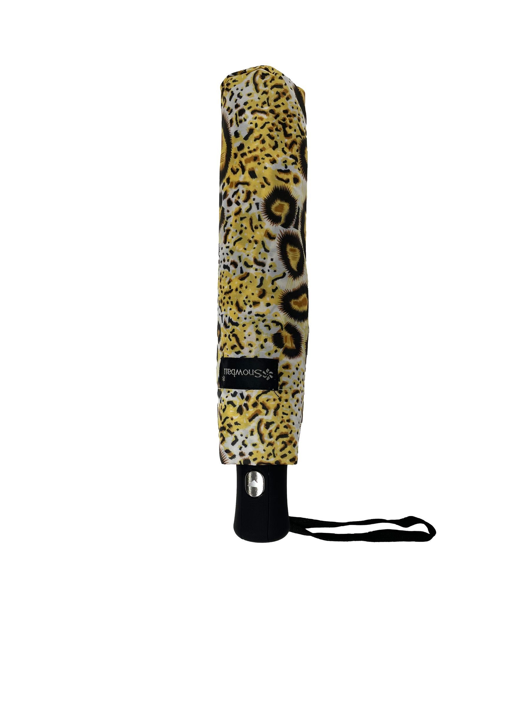 ANELY Taschenregenschirm Regenschirm Leopard Muster Kleiner Automatik Taschenschirm für, 6747 in Gelb