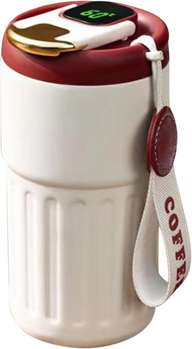 Coonoor Термокружка Чашки to Go Digitalanzeige Thermosflaschen 450ml, 316 Edelstahl Travel, Термокружка auslaufsicher mit Deckel für Kaffee-to-go Кружки