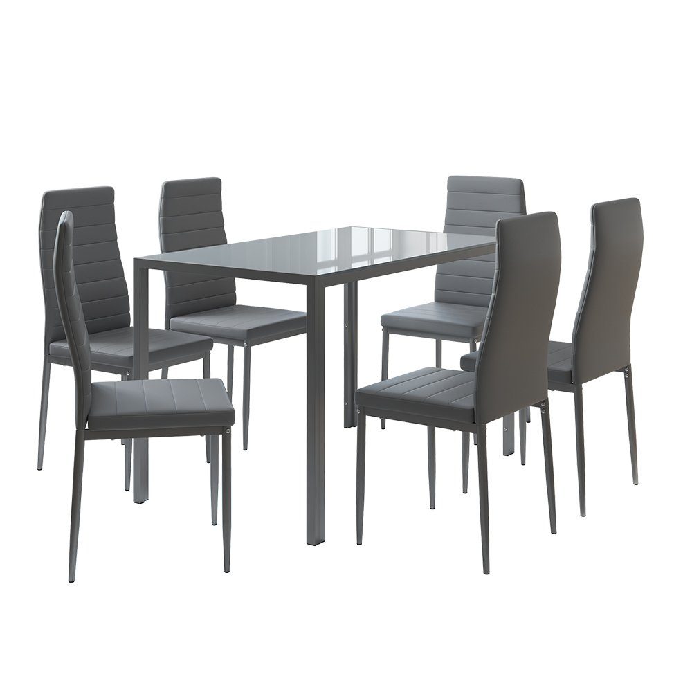 Vicco Essgruppe Grand, Grau, 120 x 75 cm 6er Set günstig online kaufen