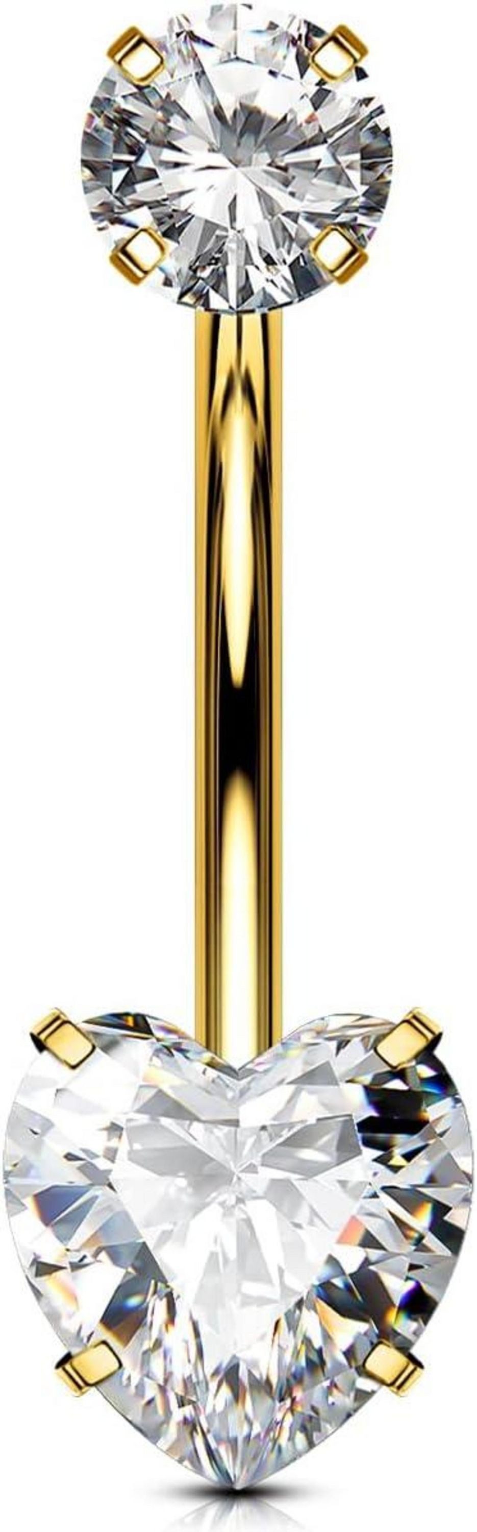 LuxusKollektion Bauchnabelpiercing Internally Gold Titanium 14G günstig online kaufen
