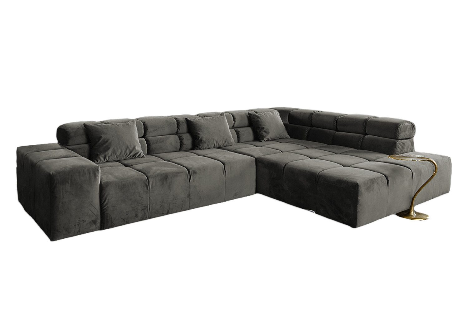 KAWOLA Ecksofa NEVADA, Couch L-Form rechts oder links, mit oder ohne Sitzvorzug Velvet