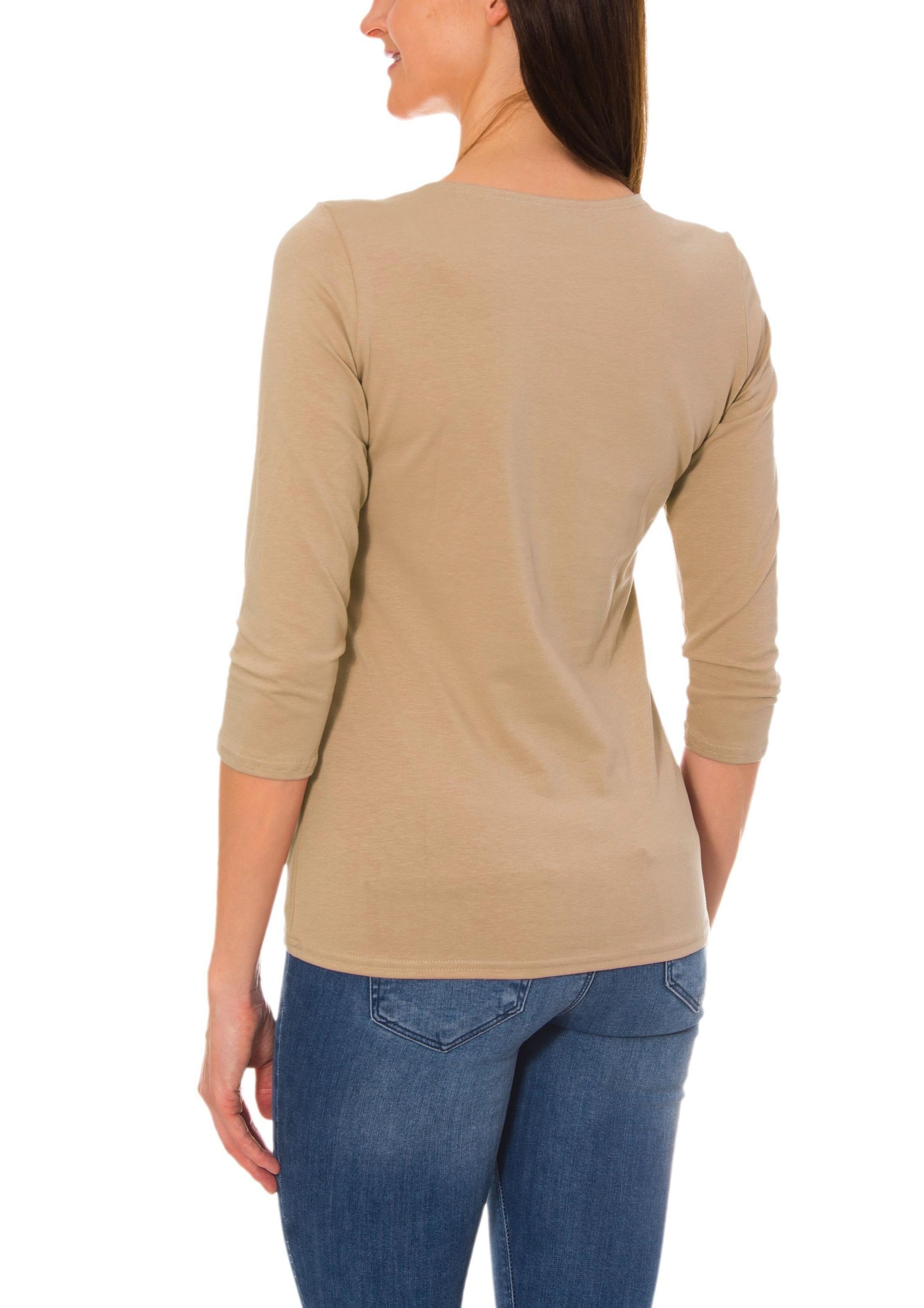 Alkato Longshirt Alkato Damen Shirt 3/4 Arm mit Rundhals