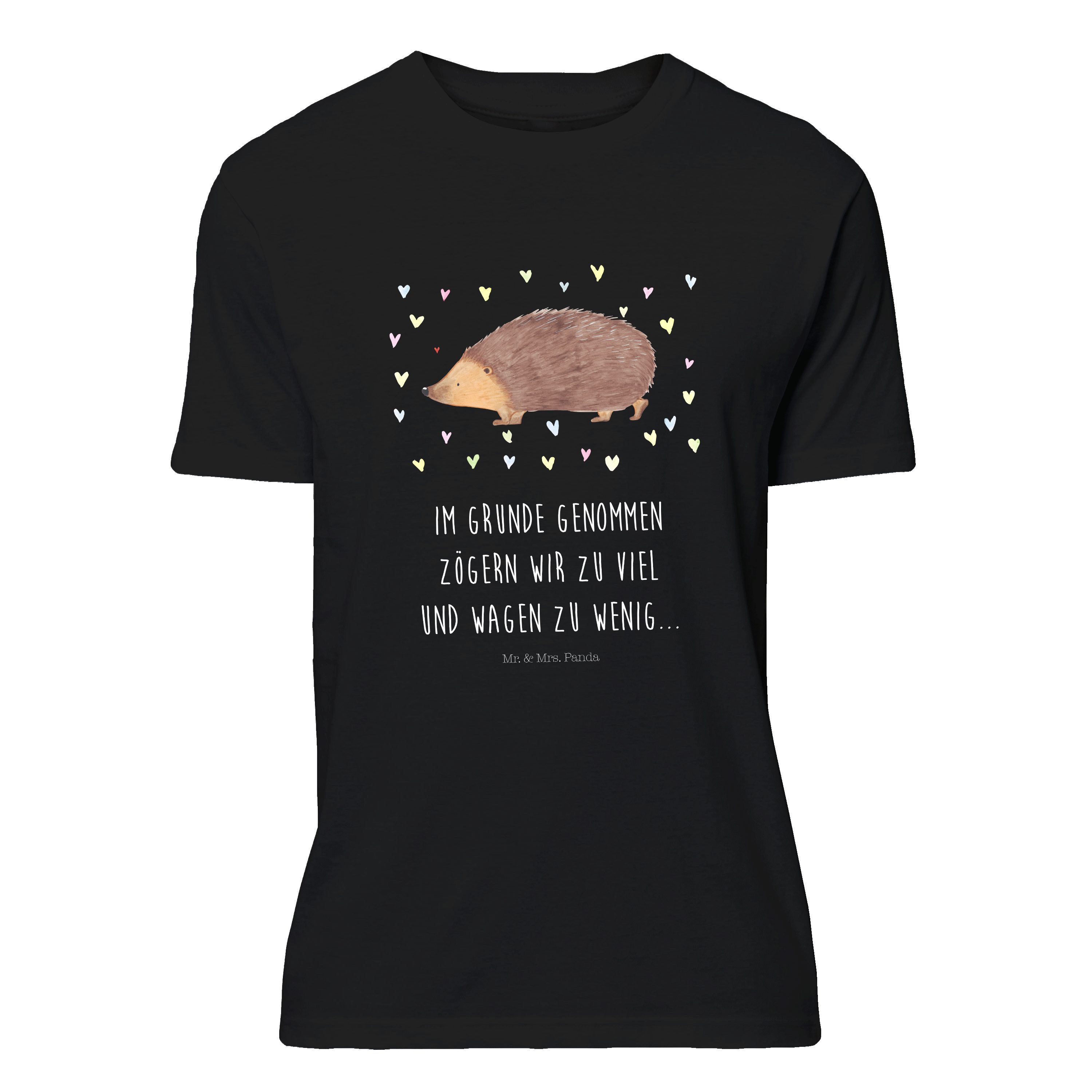 T-Shirt Igel Herzen - Schwarz - Shirt, T-Shirt