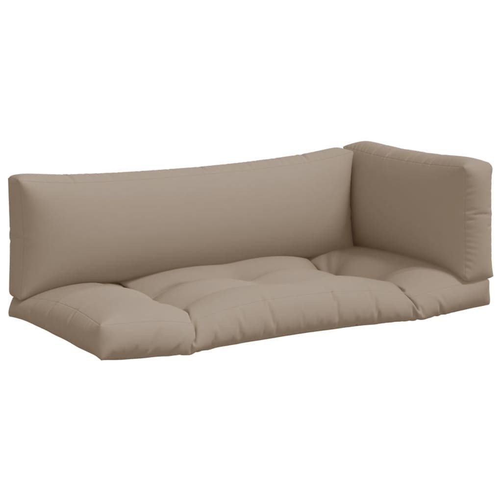 vidaXL Sitzauflage Palettenkissen 3-tlg. Taupe Stoff, günstig online kaufen