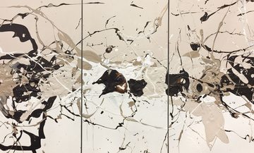 WandbilderXXL Gemälde Latte Macchiato 190 x 80 cm, Abstraktes Gemälde, handgemaltes Unikat