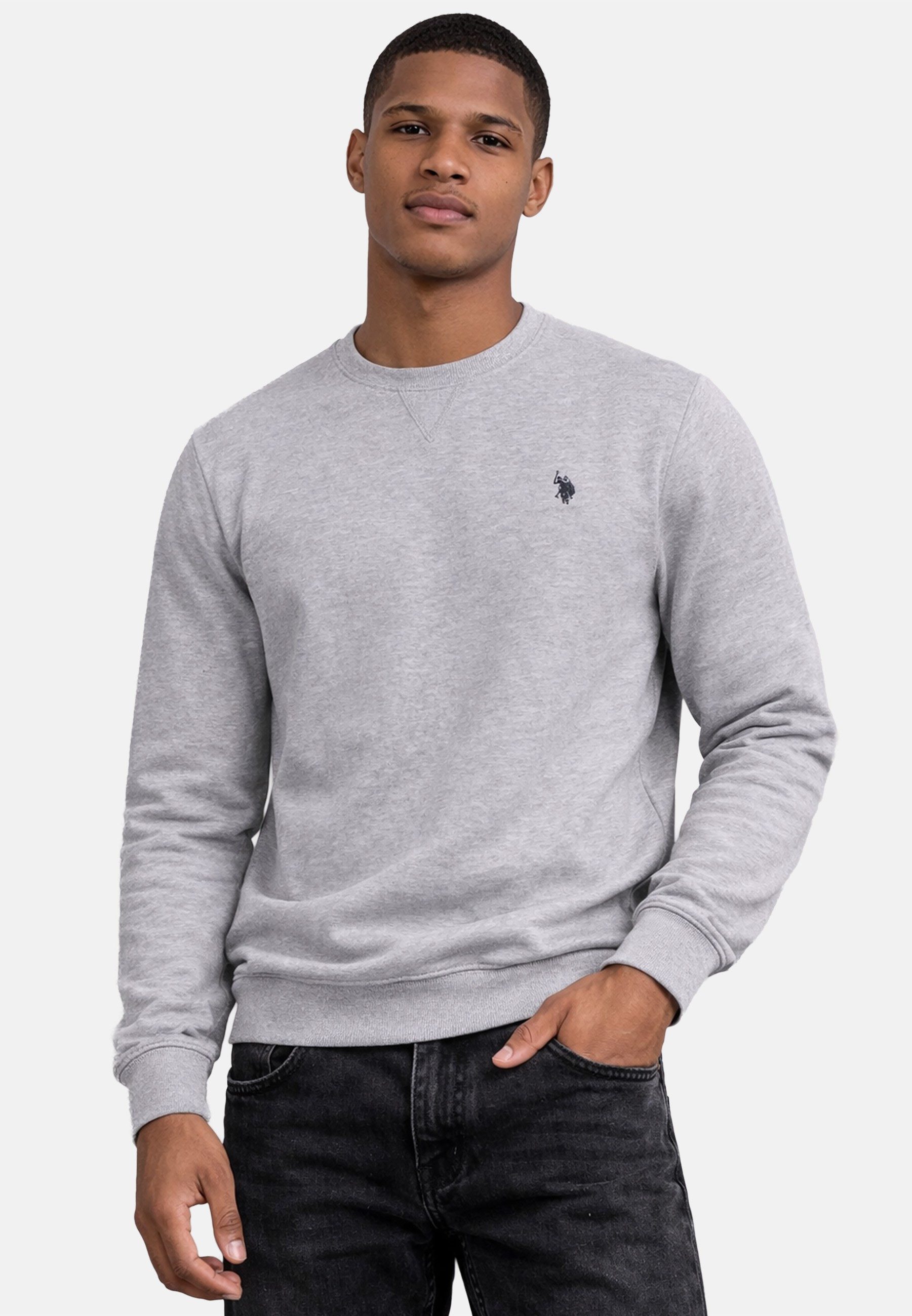 U.S. Polo Assn. Sweatshirt USGennet – Herren Pullover mit Rundhalsausschnitt Klassischer Rundhals, dezente Logo-Stickerei, bequeme Passform