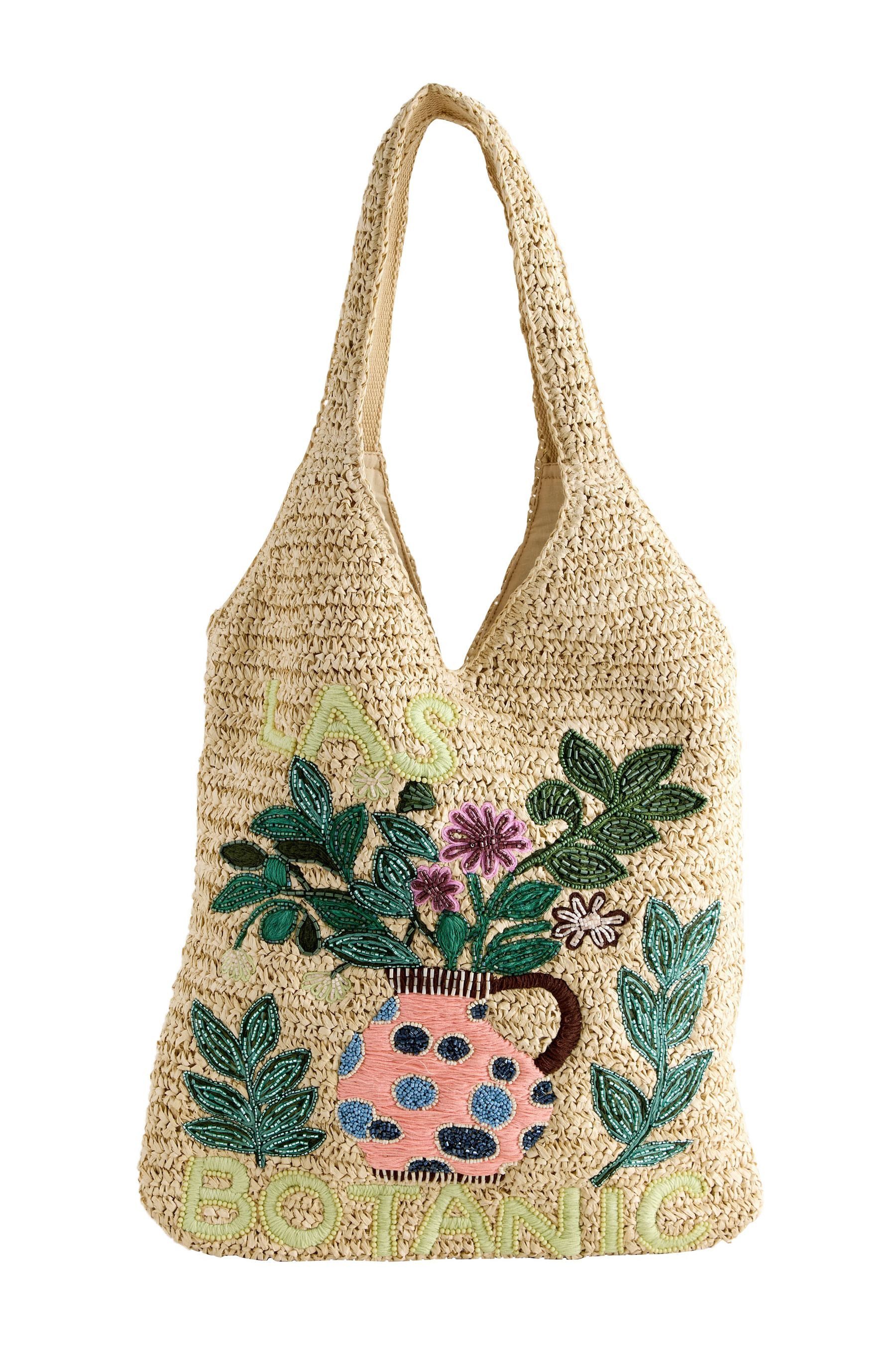 Next Einkaufsshopper Shopper-Tasche in Stroh-Optik