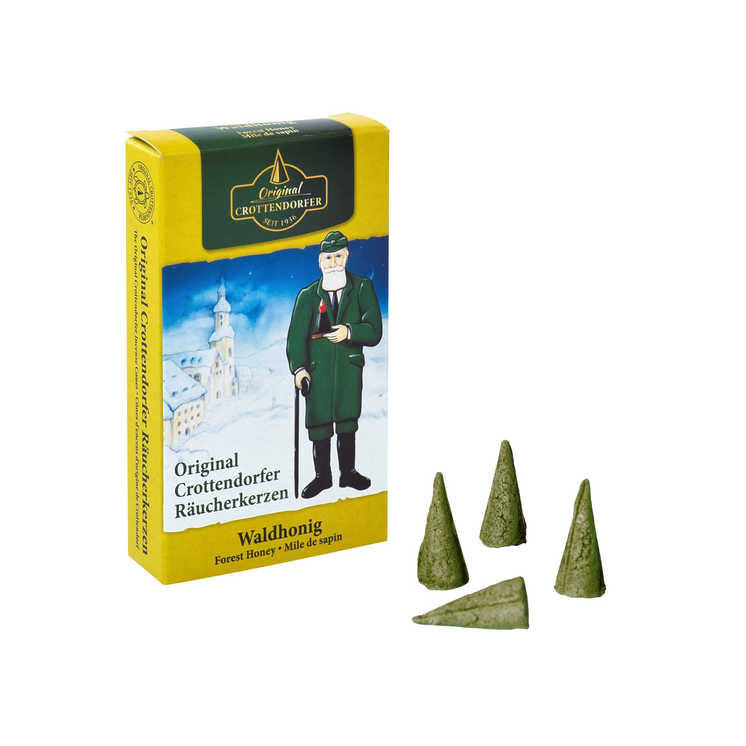 Crottendorfer Räucherkegel Crottendorfer Räucherkerzen 10er-Pack Waldhonig (Packung, 10-St., Vorteilspack), 100% Made in Germany