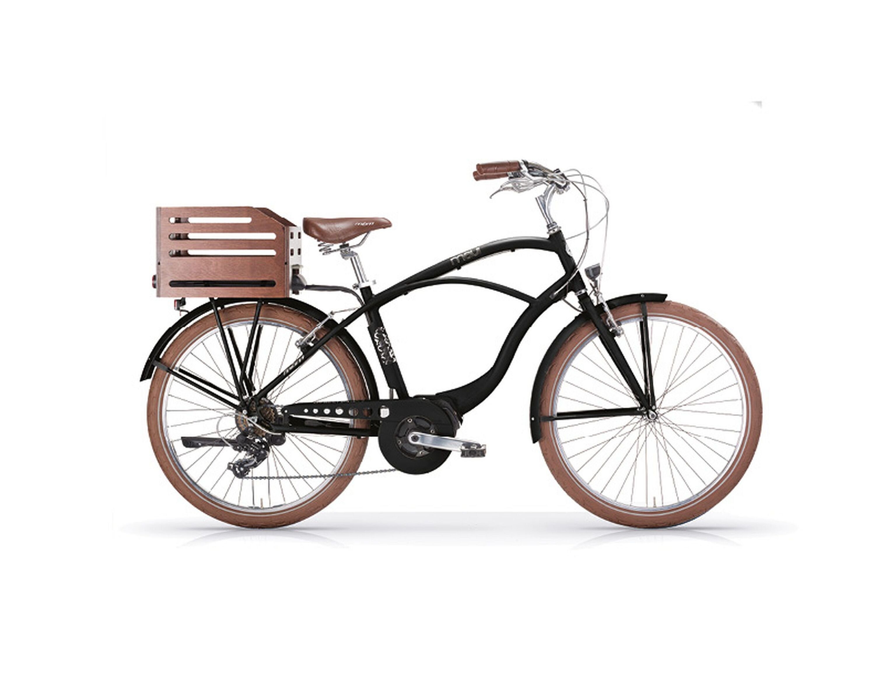 MBM E-Bike, 7 Gang Shimano, Kettenschaltung, Mittelmotor, 418 Wh, Elektro-Cruiser 26 Zoll MAUI Man