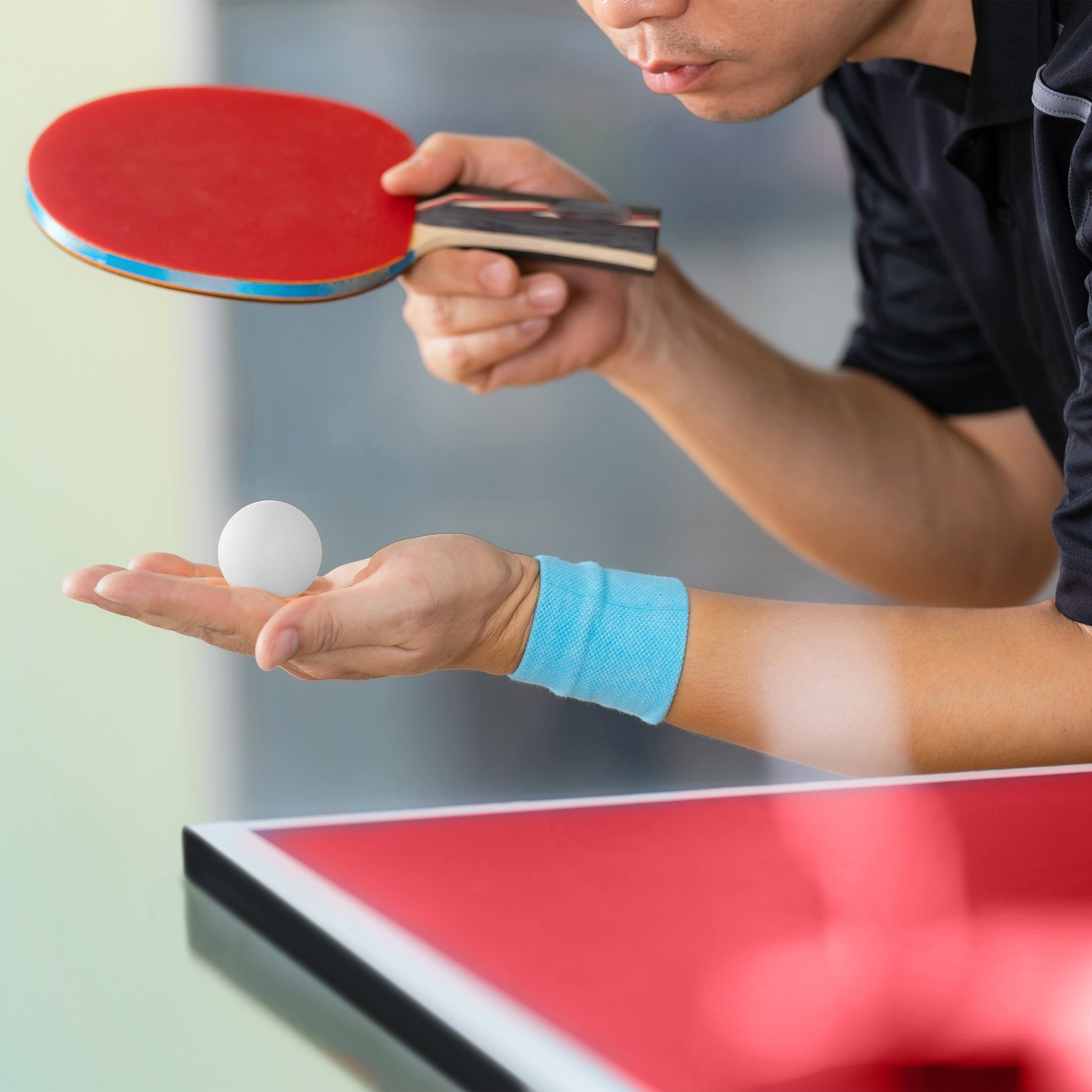 relaxdays Mini-Tischtennisplatte Klappbare Tischtennisplatte mit Zubehör