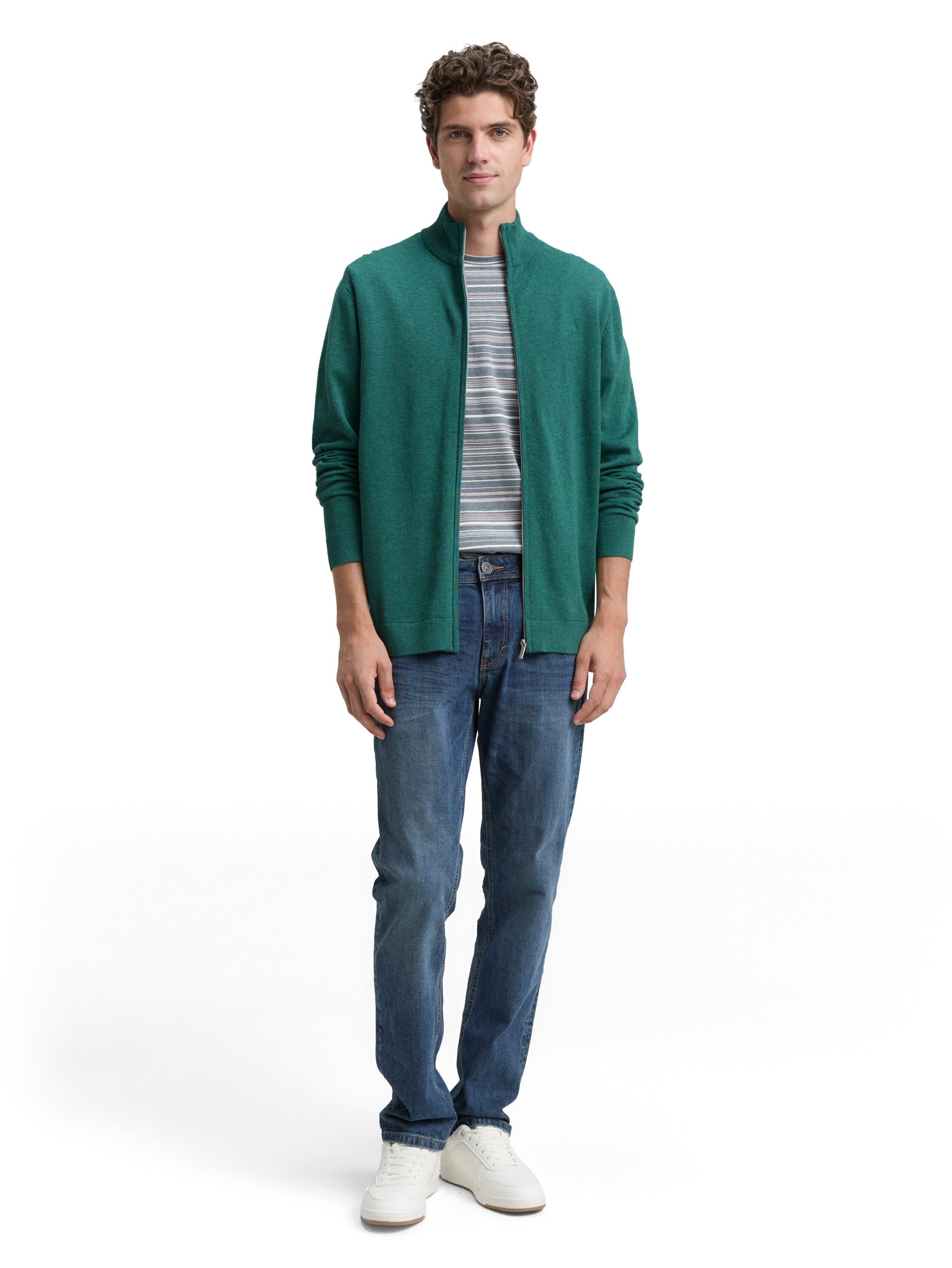TOM TAILOR Strickjacke mit Logo Stickerei