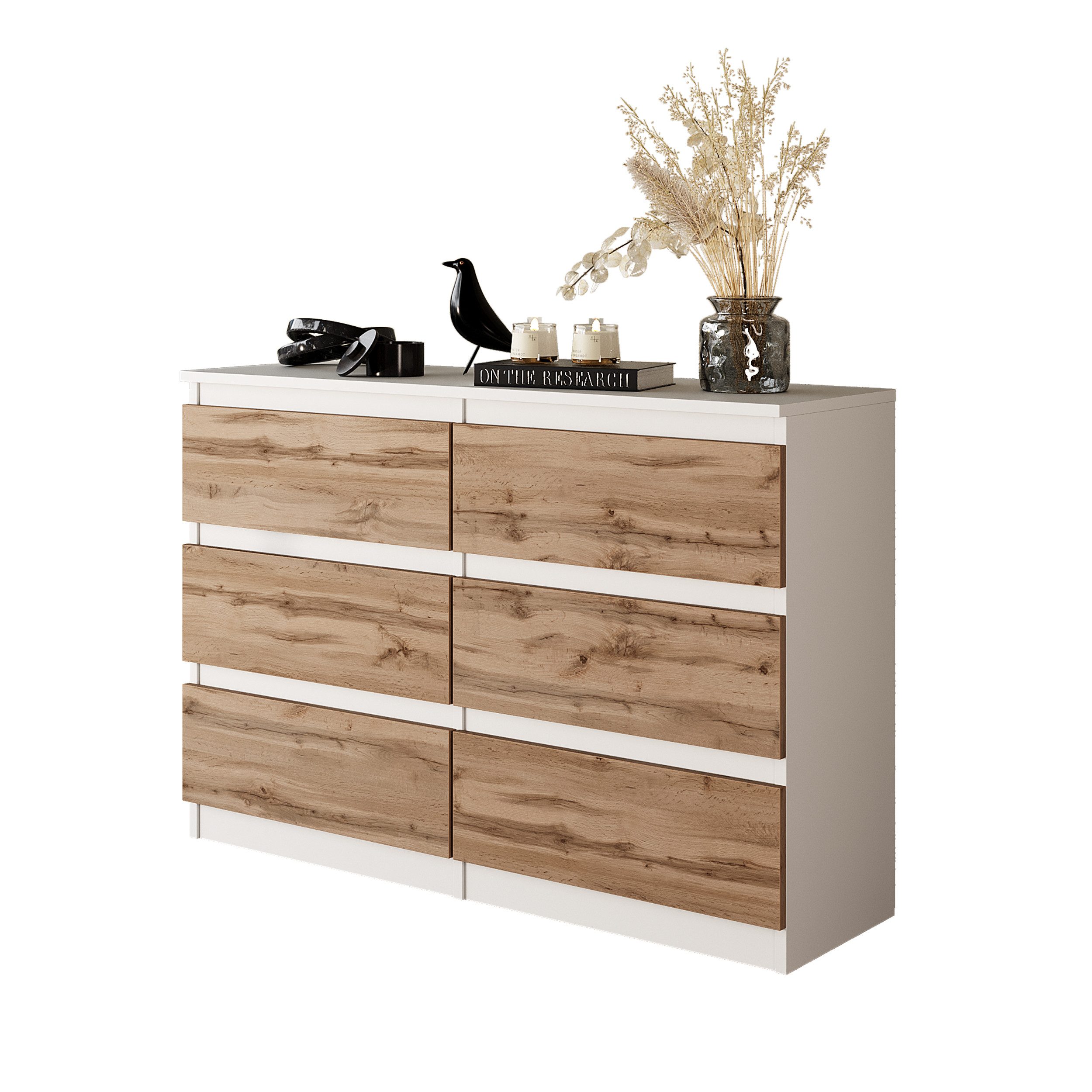 Furnica Kommode 6 Schubladen, Sideboard, Schubladenschrank Breite 100cm Höhe 71cm