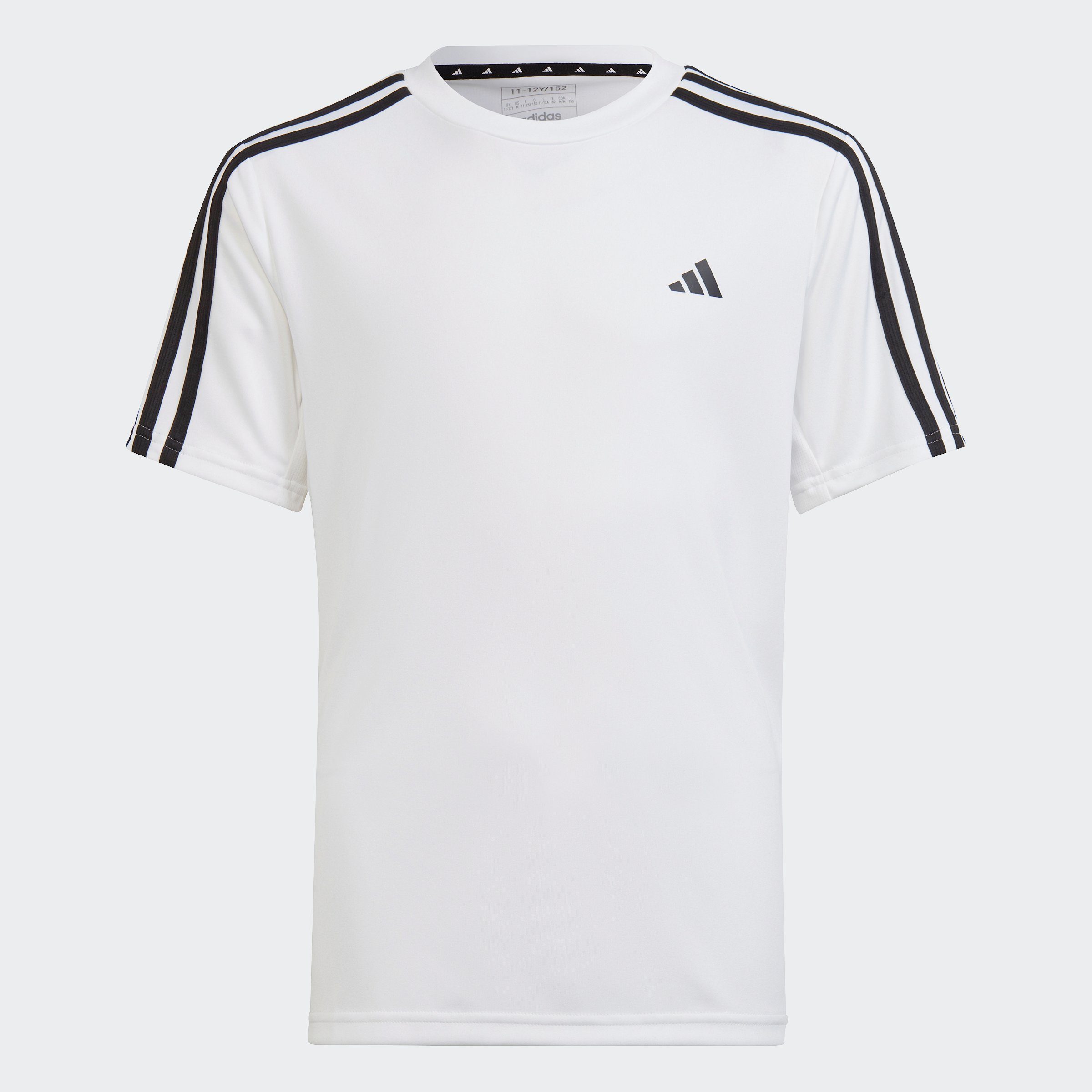 adidas 3-STREIFEN T-Shirt White REGULAR-FIT Black Sportswear / TRAIN ESSENTIALS AEROREADY