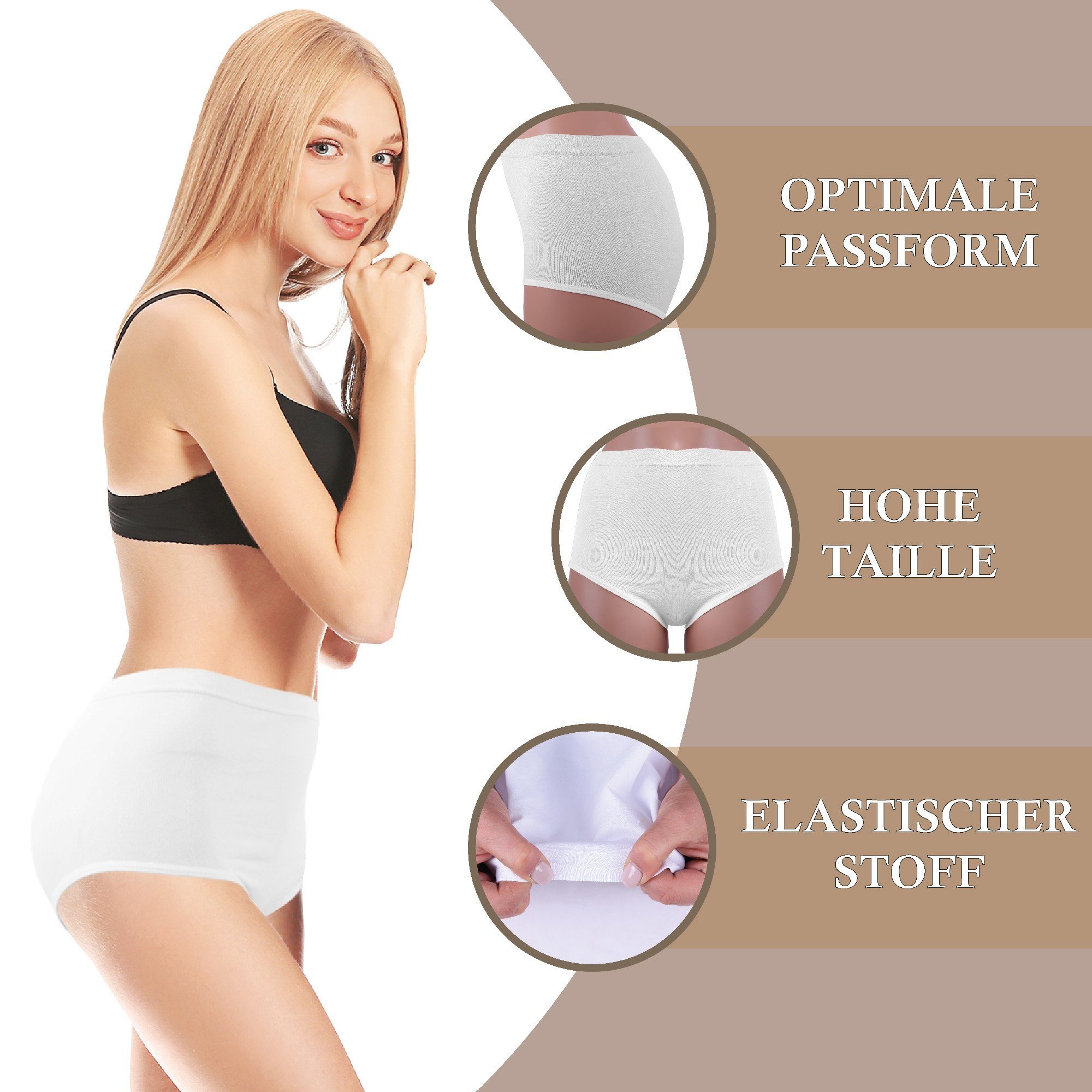 Bestlivings Hüftslip Schlüpfer 40 bis 54 (2-St) Unterhosen Damen - Unterwäsche Slip Stretch - Taillenslip