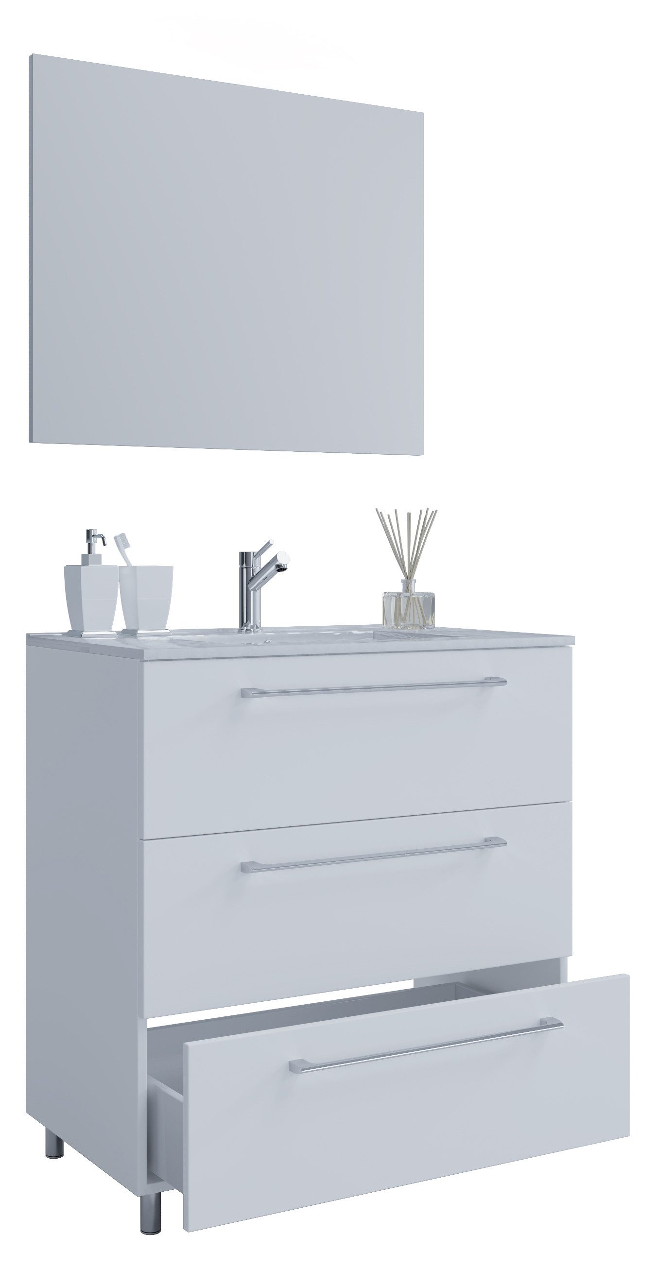 VCM Waschtisch 3-tlg. Waschplatz Waschtisch Badinos Schublade 3SC (3-St)