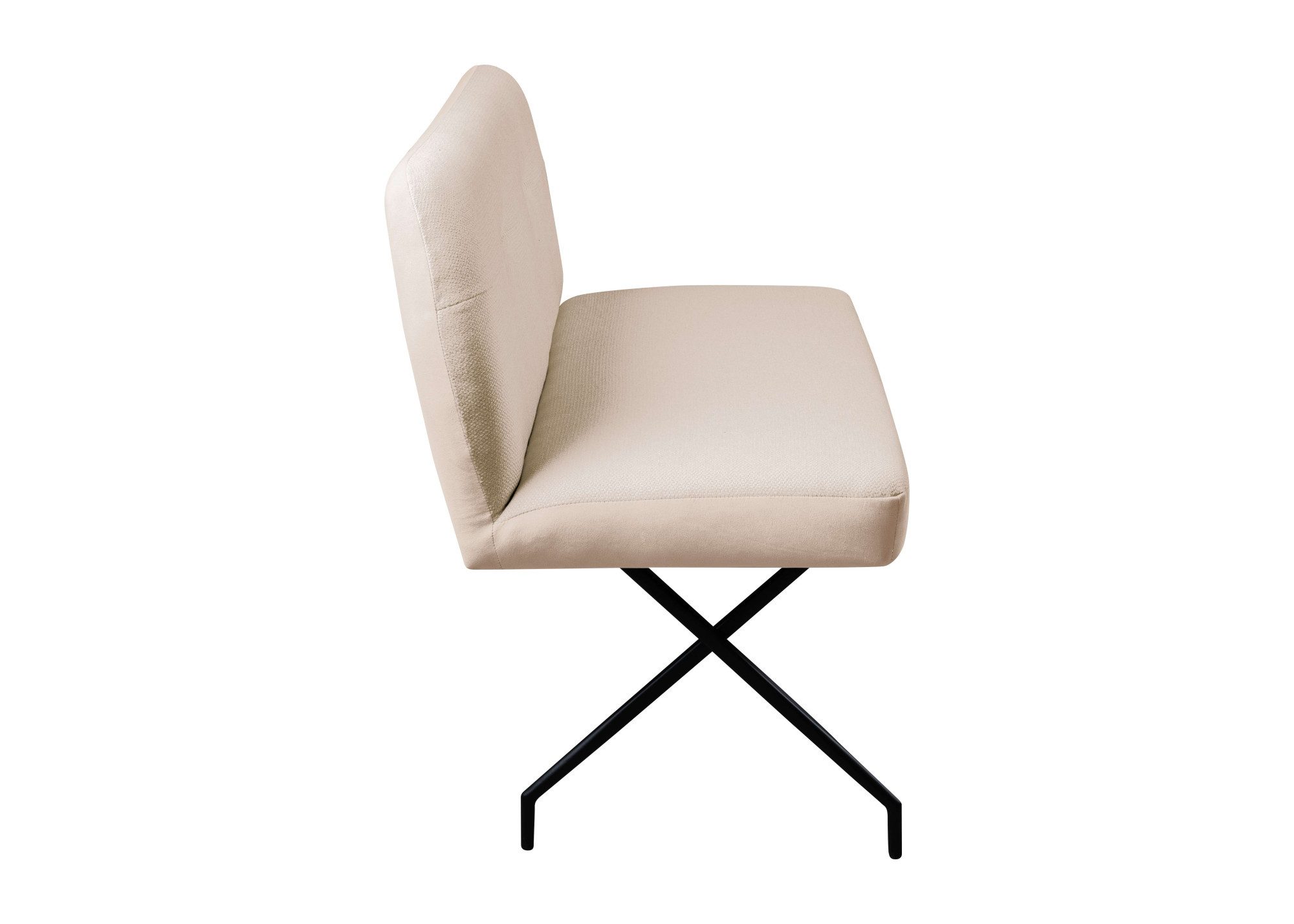 OTTO home Sitzbank Bruna Esszimmerbank, Bank, Küchenbank, Polsterbank, Mattschwarzes Metallgestell, 2-Stoff-Design, Wellenfederung im Sitz