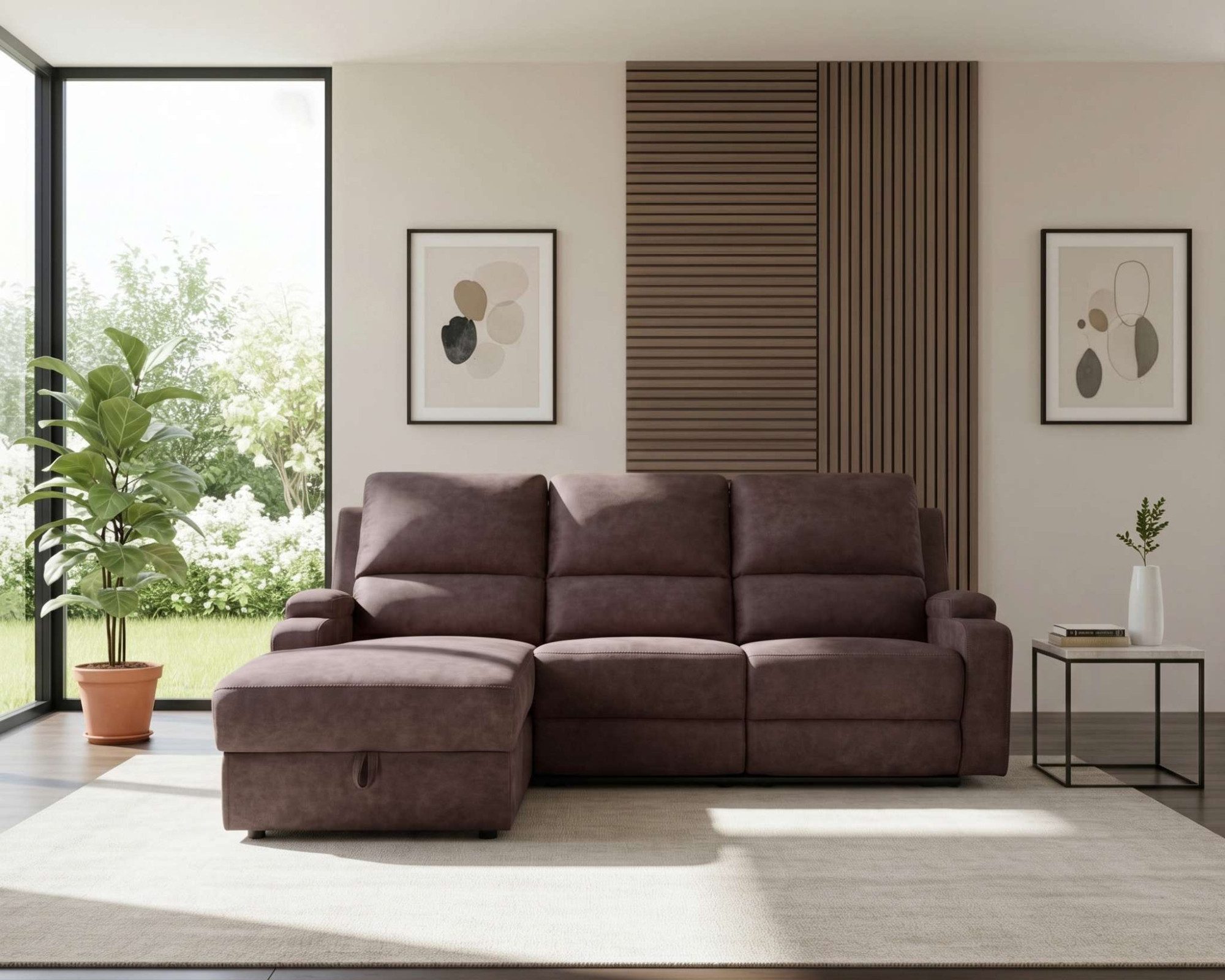 OTTO home Ecksofa NAPORI Microfaser, L-Form, 210cm, man./elektr. Relaxfunktion, USB-A bei elektr. Variante, Staukasten, Seitentaschen u. Federkern