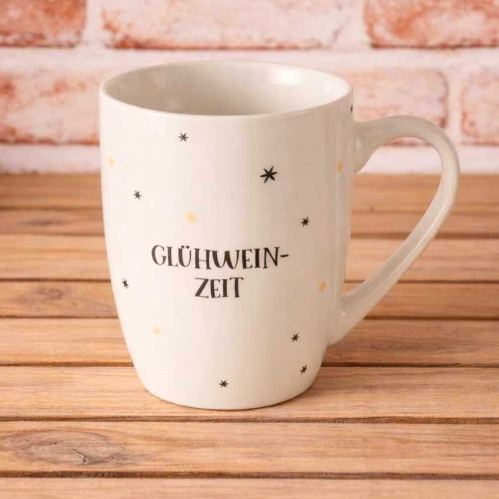 AltoBelli Becher AltoBelli Becher WINTERWELT Weiß mit Sterne GLÜHWEINZEIT 350 ml