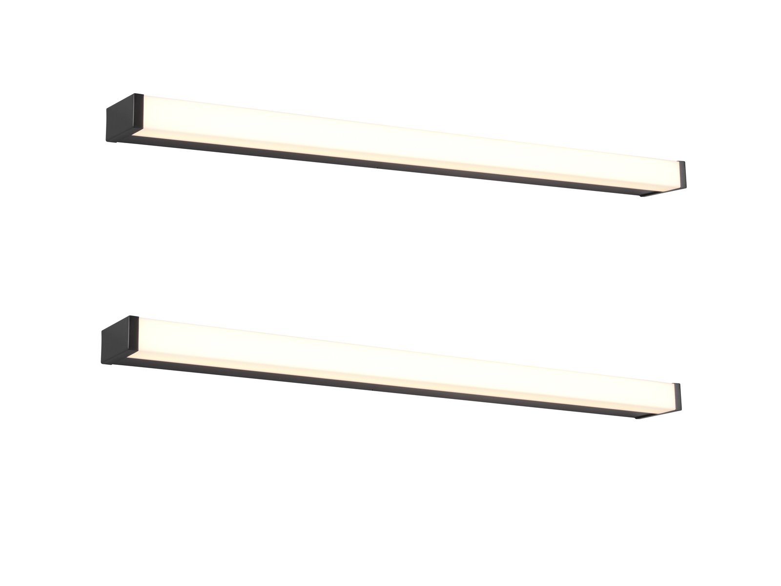 TRIO Leuchten Spiegelleuchte, LED fest integriert, Warmweiß, 2er Set LED Badezimmerlampen Gäste WC Badlampen Spiegelschrank, B 80cm