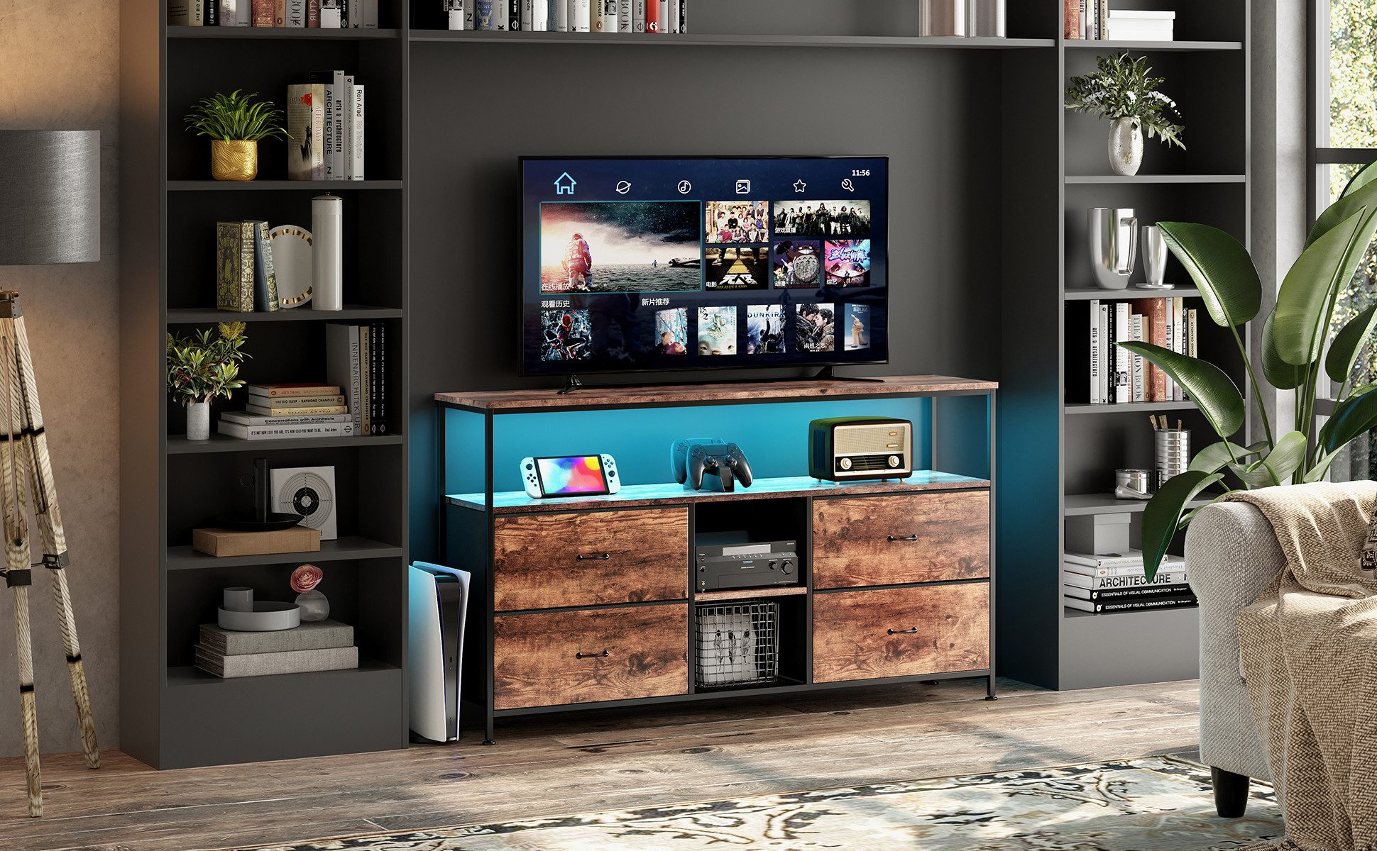 FUROKOY TV-Schrank TV-Schrank, Fernsehtisch, Lowboard 108x30x78cm günstig online kaufen