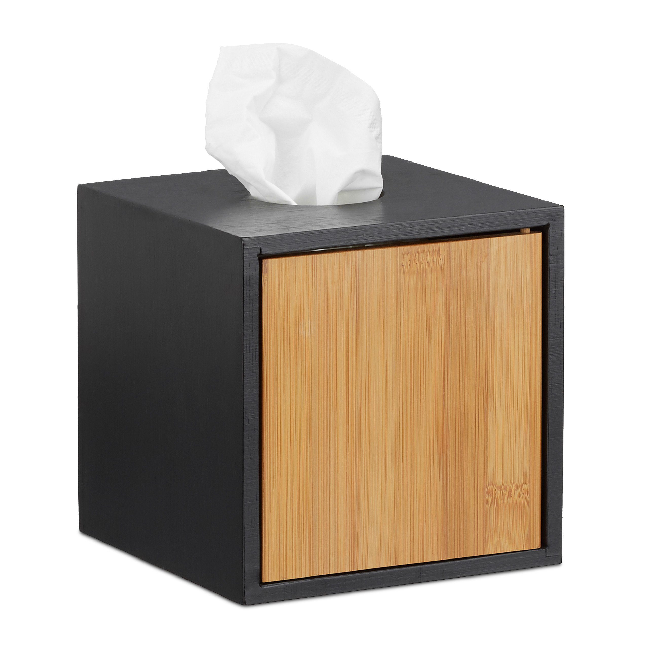 relaxdays Kosmetikbox Kosmetiktücherbox schwarz günstig online kaufen