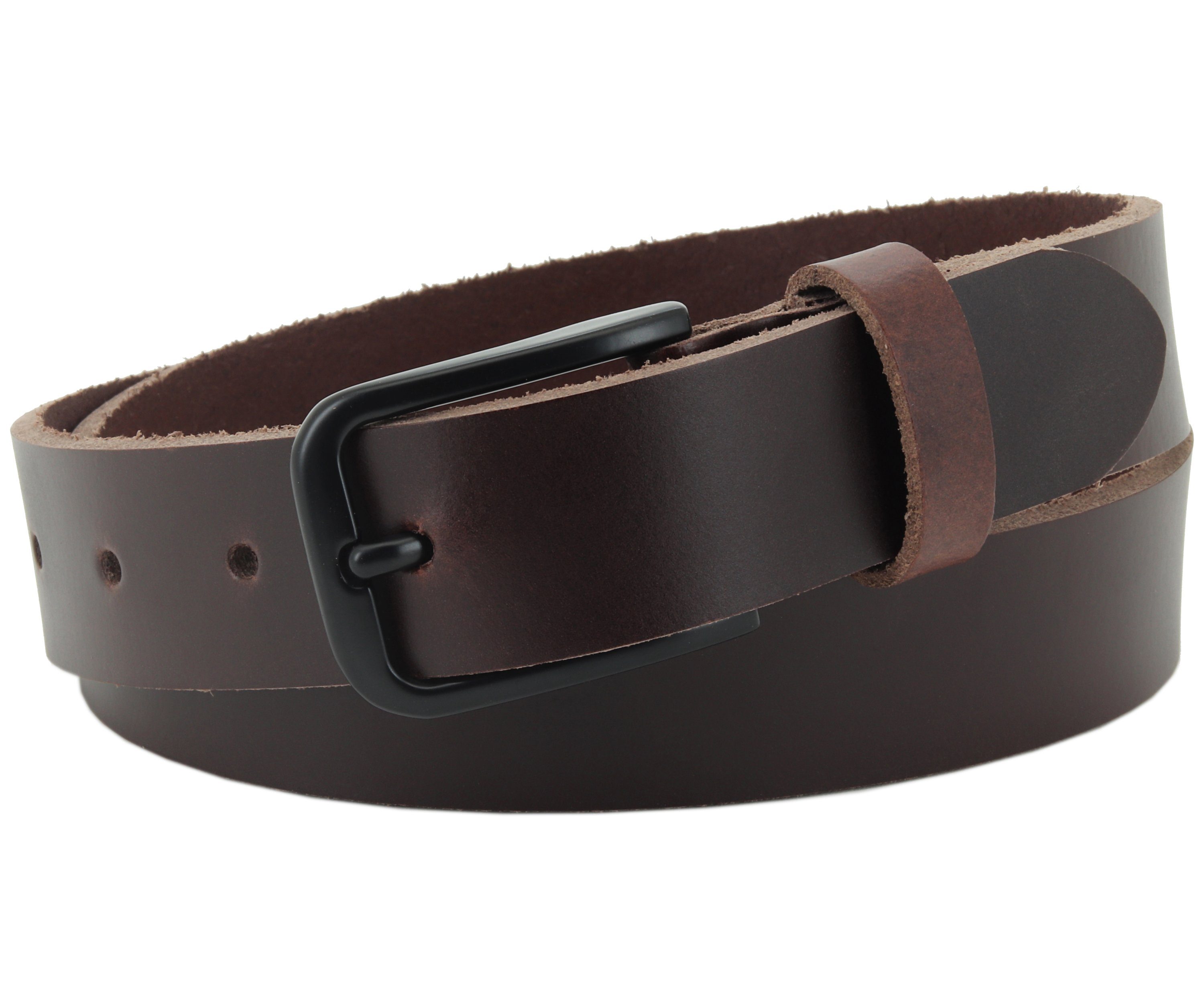 COLOGNEBELT Ledergürtel OM314-PL-Dunkelbraun MADE IN GERMANY, Dunkelbraun Kürzbar, 100 % Echtleder, Aus einem Stück, Unisex