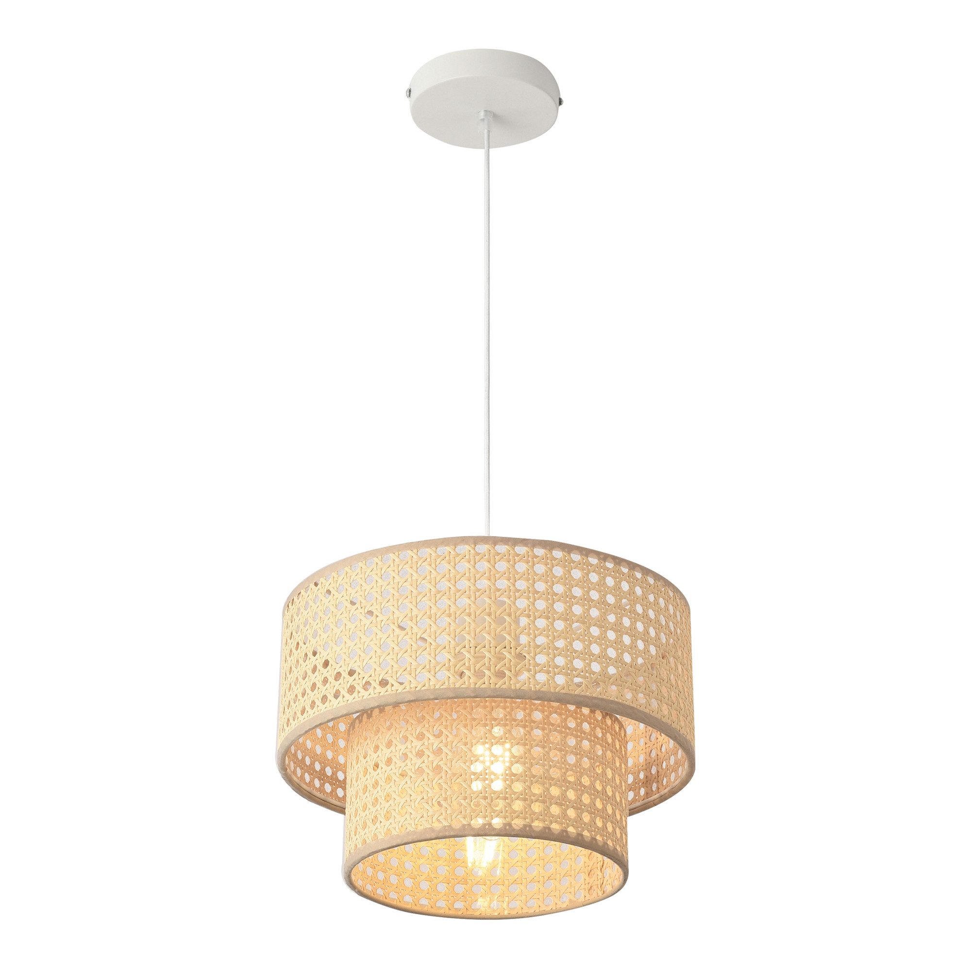 lux.pro Hängeleuchte, ohne Leuchtmittel, »Ascot« Ø30 cm Rattanoptik