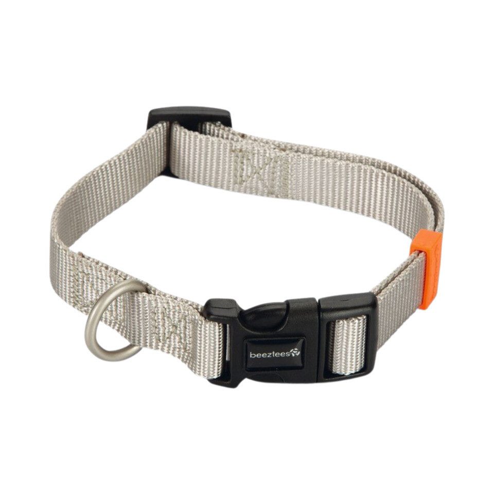 Beeztees Hunde-Halsband Hundehalsband Uni hellgrau