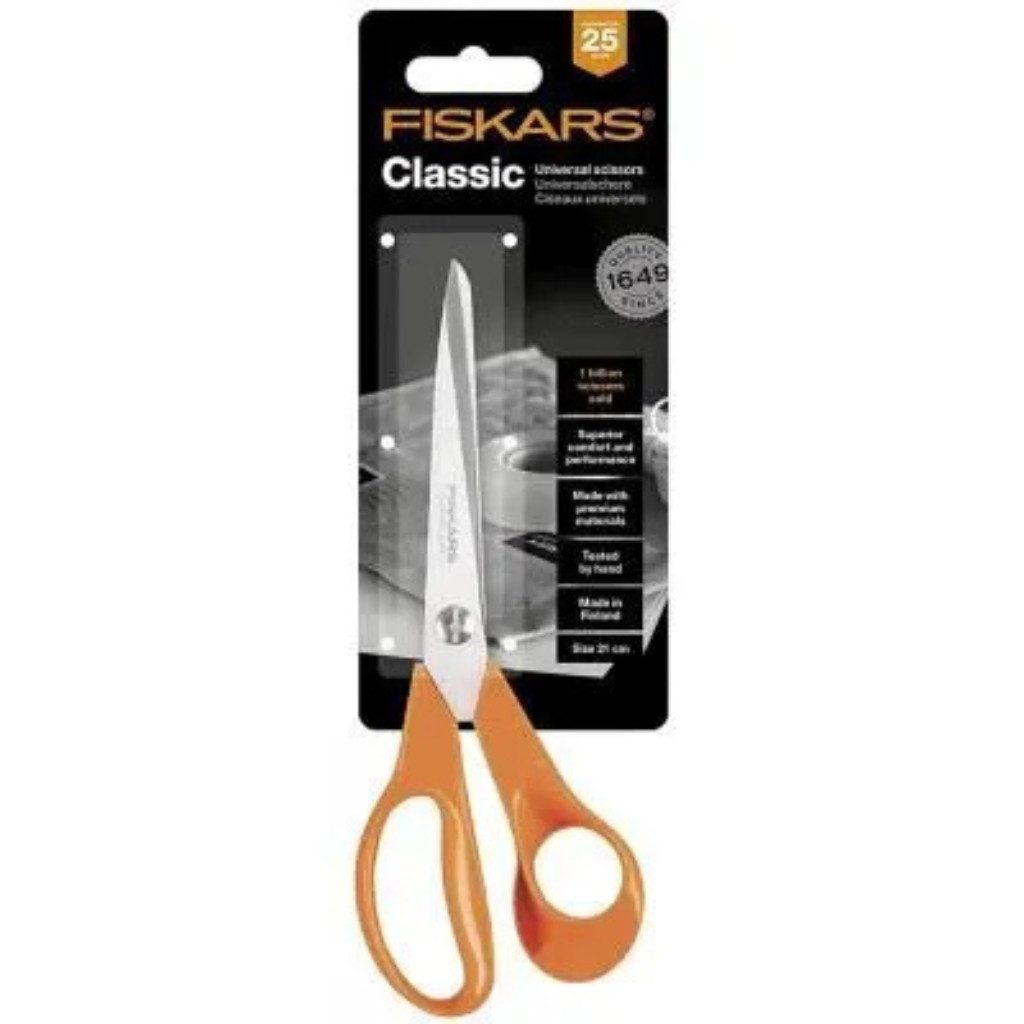 Fiskars Universalschere Fiskars Classic Universalschere 21cm, (Packung, 1-tlg., 1005148), langlebiges und vielseitiges Werkzeug zum Basteln