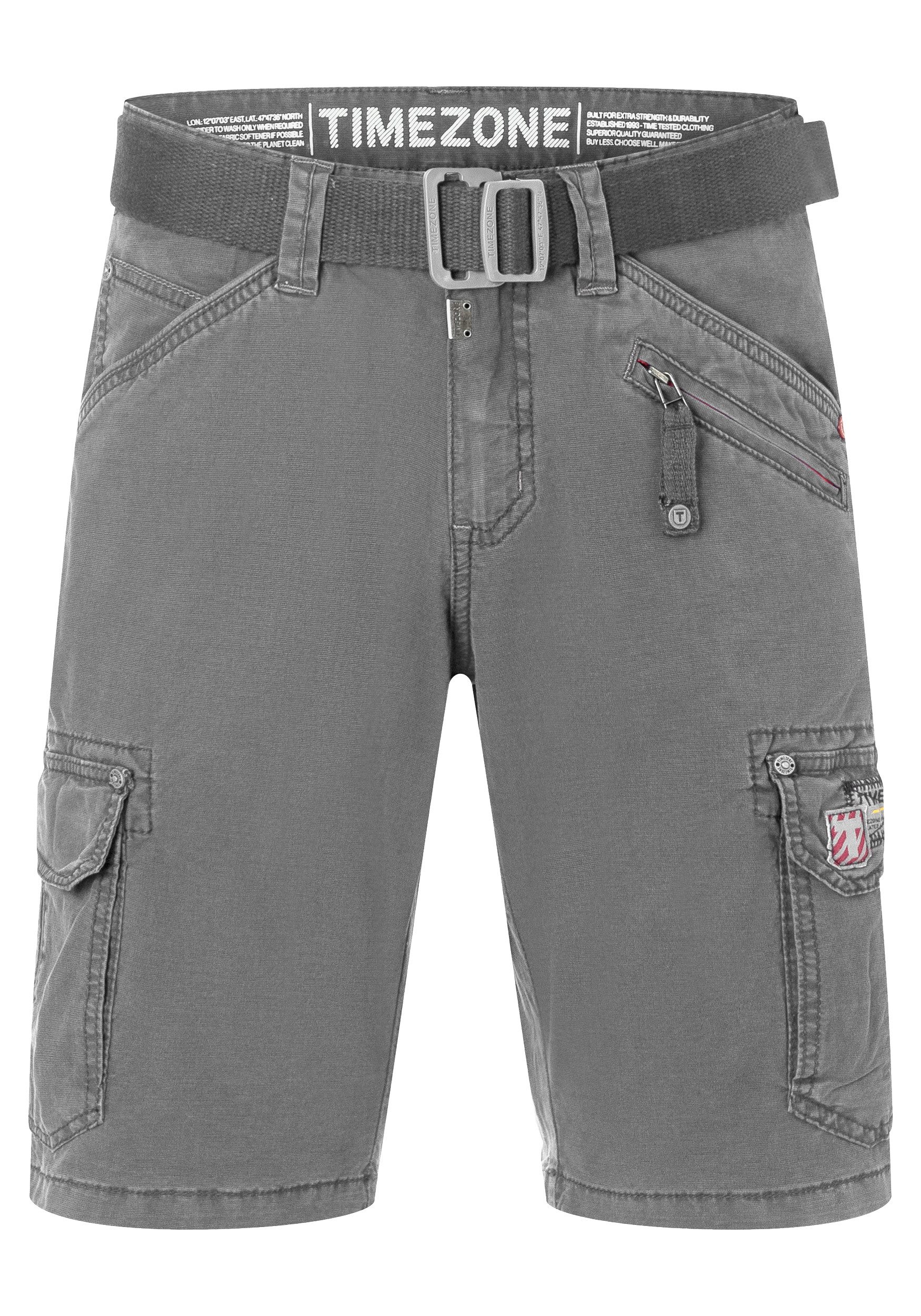 TIMEZONE Cargoshorts Shorts Kurze Cargo Hose Regular Mid Waist Pants 7311 in Grau