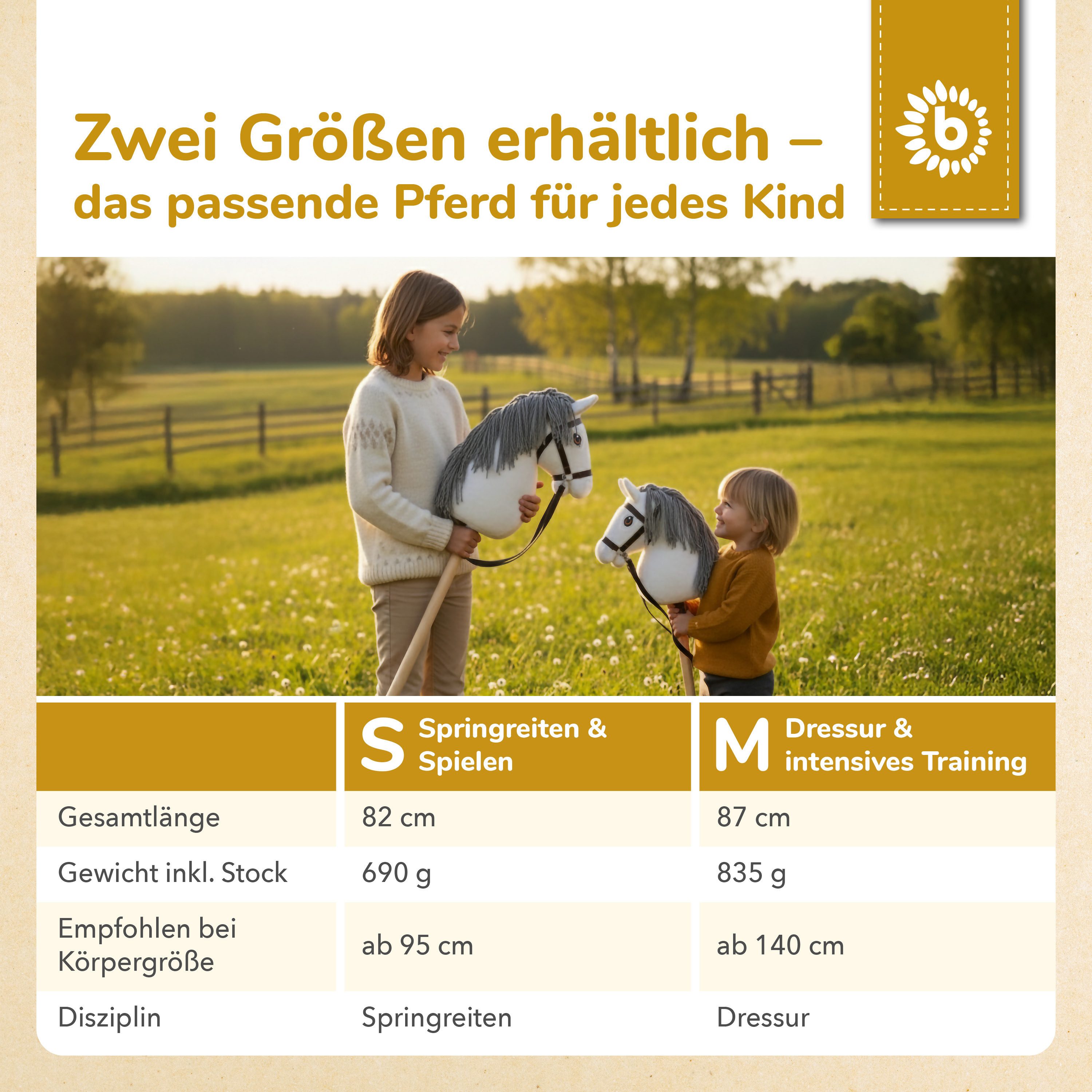 BIECO Steckenpferd Bieco Hobby Horse Steckenpferd Schimmel - Größe