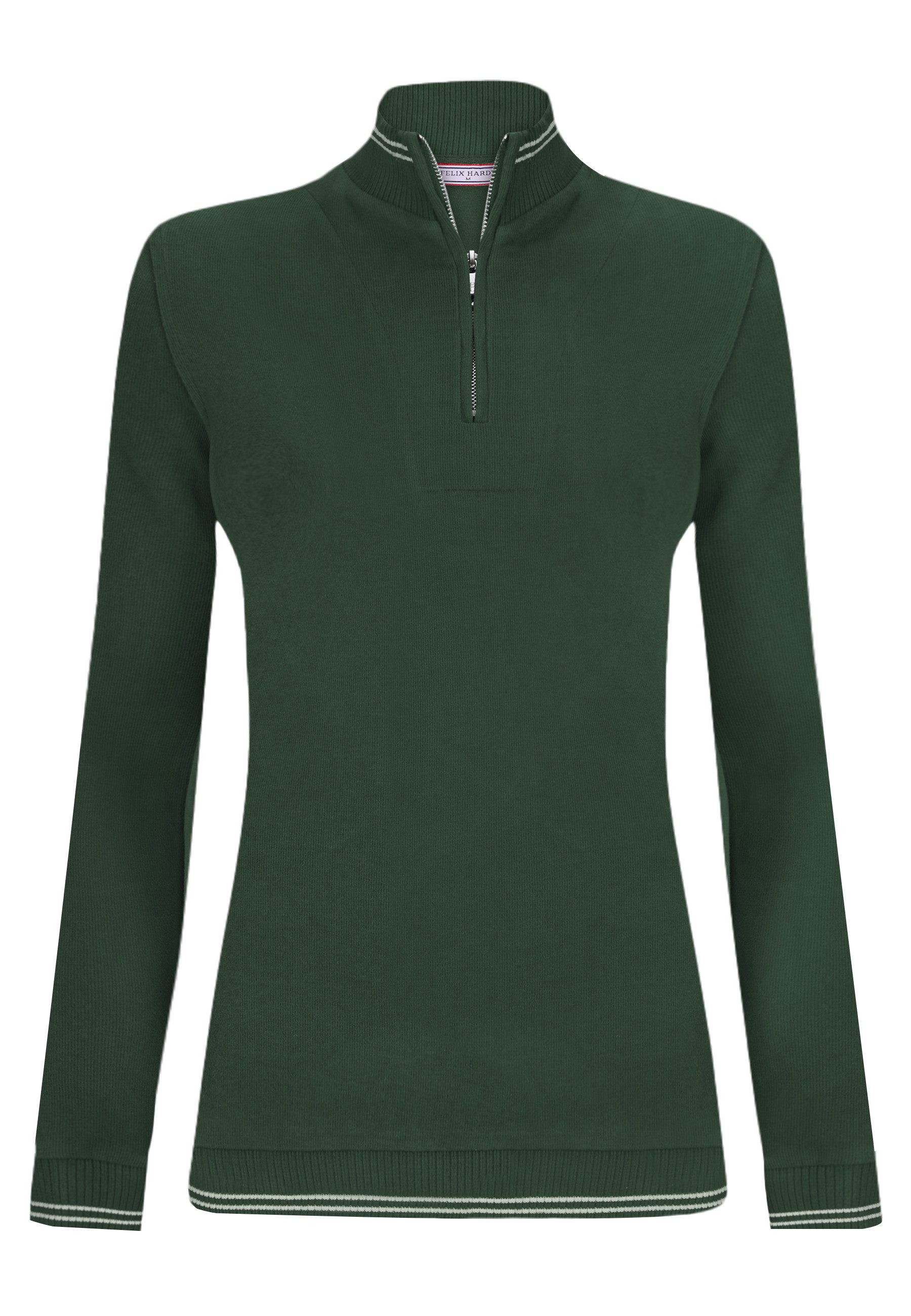 Felix Hardy Stehkragenpullover Strickpullover mit halbem Reißverschluss