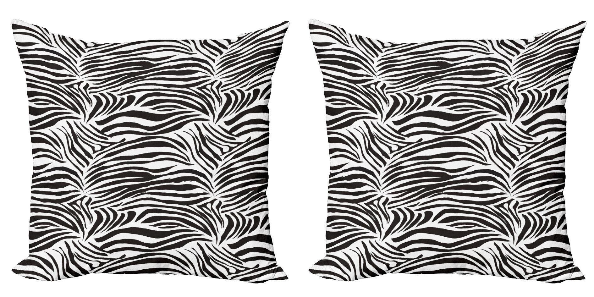 Abakuhaus Kissenbezüge Modern Accent Doppelseitiger Digitaldruck, (2 Stück), Schwarz-Weiss Wilde Zebra-Linien