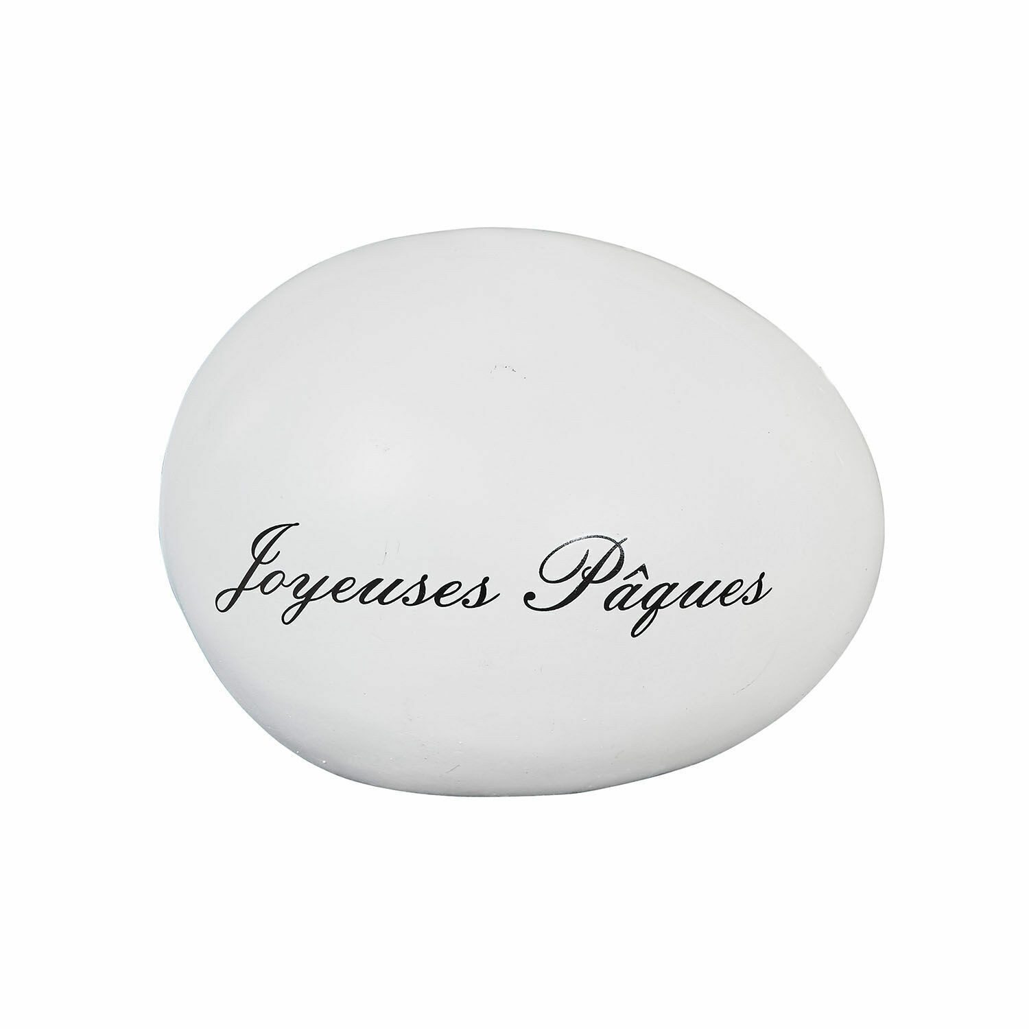 Mirabeau Osterei Deko-Ei JOYEUSES PAQUES weiß