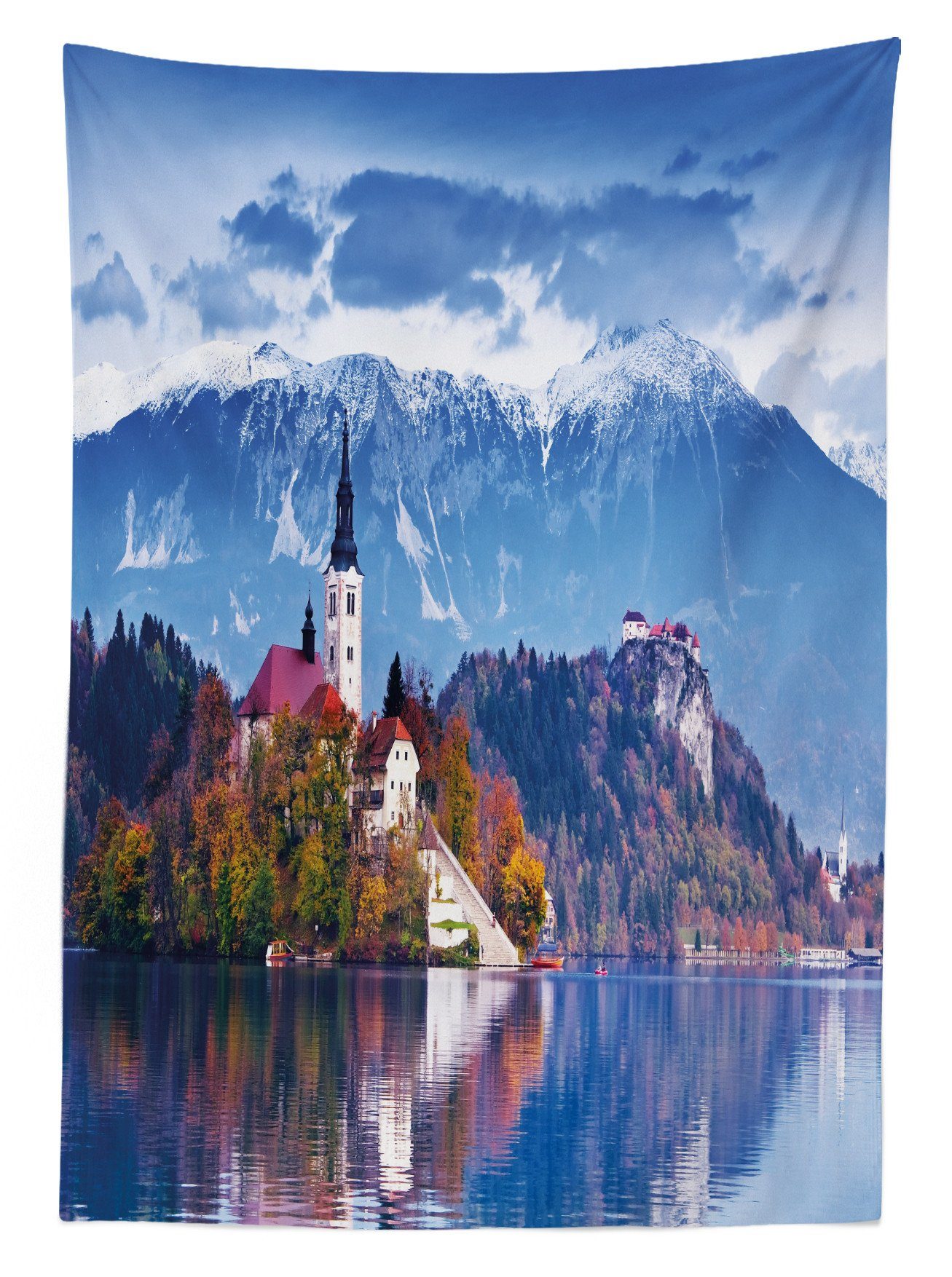 Abakuhaus Tischdecke Farbfest Landschaft den Außen See Slowenien Farben, Bled Waschbar Klare geeignet Bereich Für