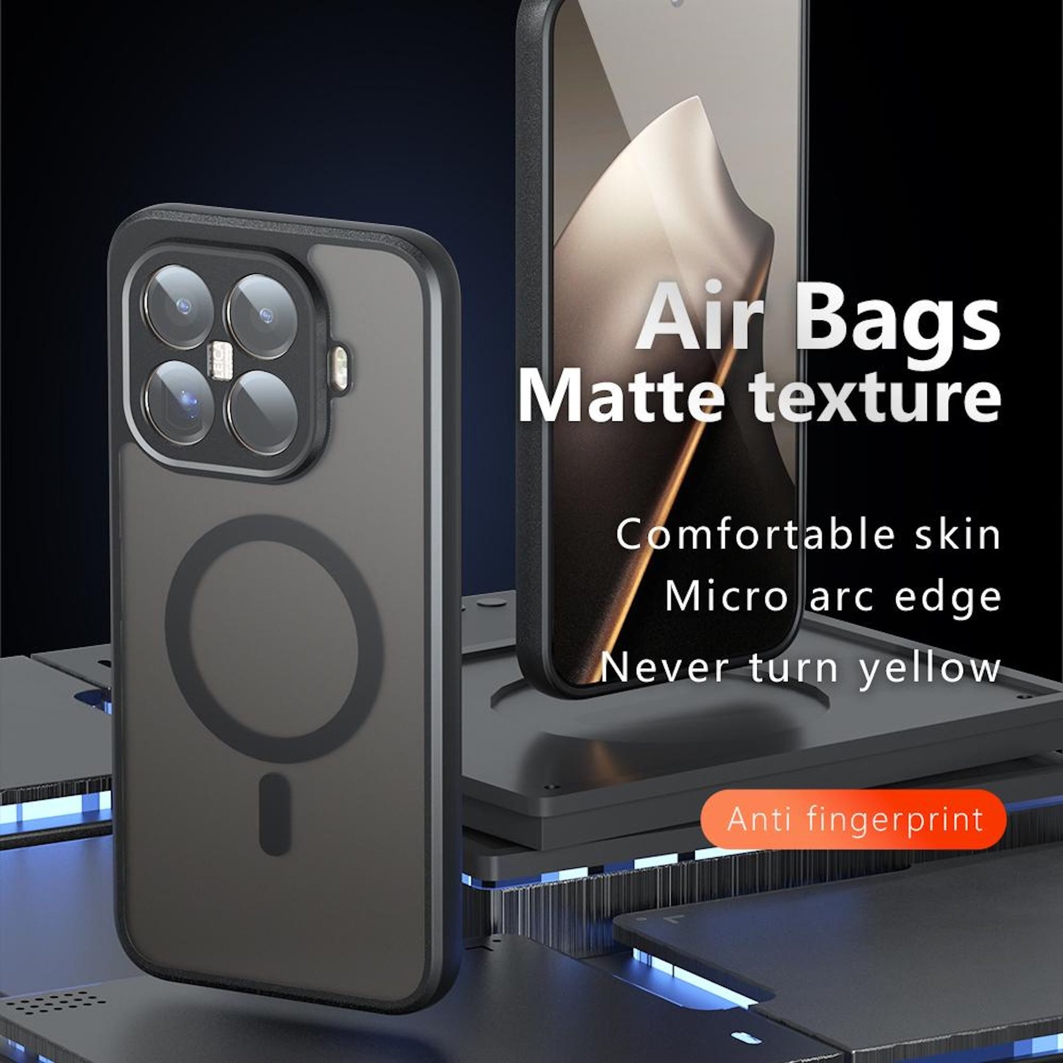 Wigento Handyhülle Für Xiaomi 15T Pro 5G Armor MagSafe TPU PC Hybrid Schutz Hülle Schwarz, Stilvoll, MagSafe, präzise Passform