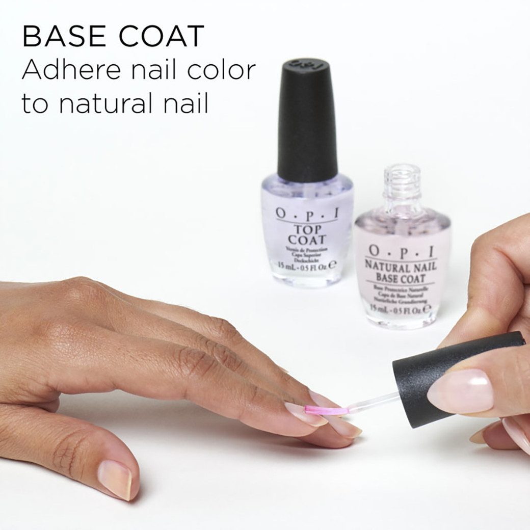 OPI Unterlack Nail Lacquer Natural Nail Base Coat, schützt vor Verfärbungen, verbessert Haftung, verlängert Halt