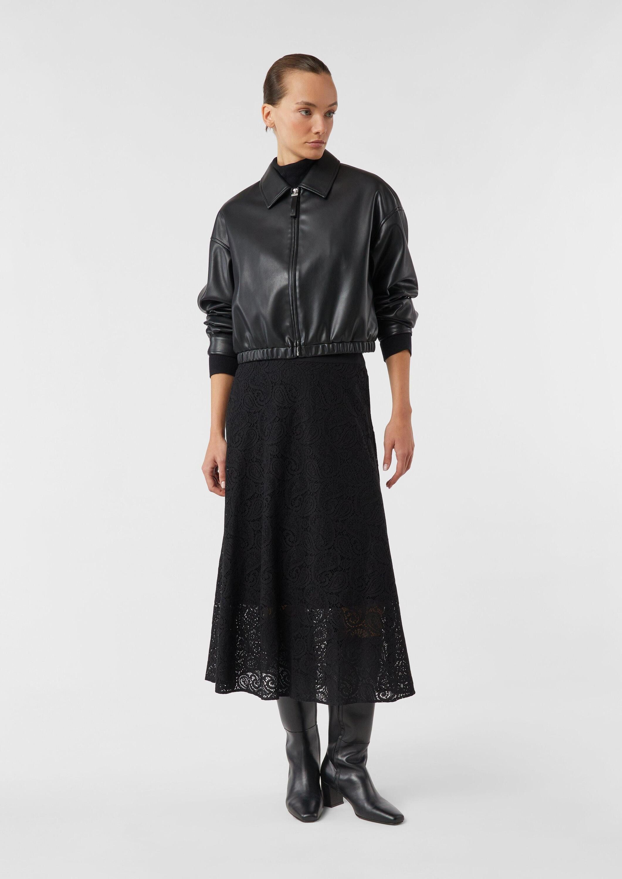 comma Maxirock Rock Langer Spitzenrock mit leichtem Futter