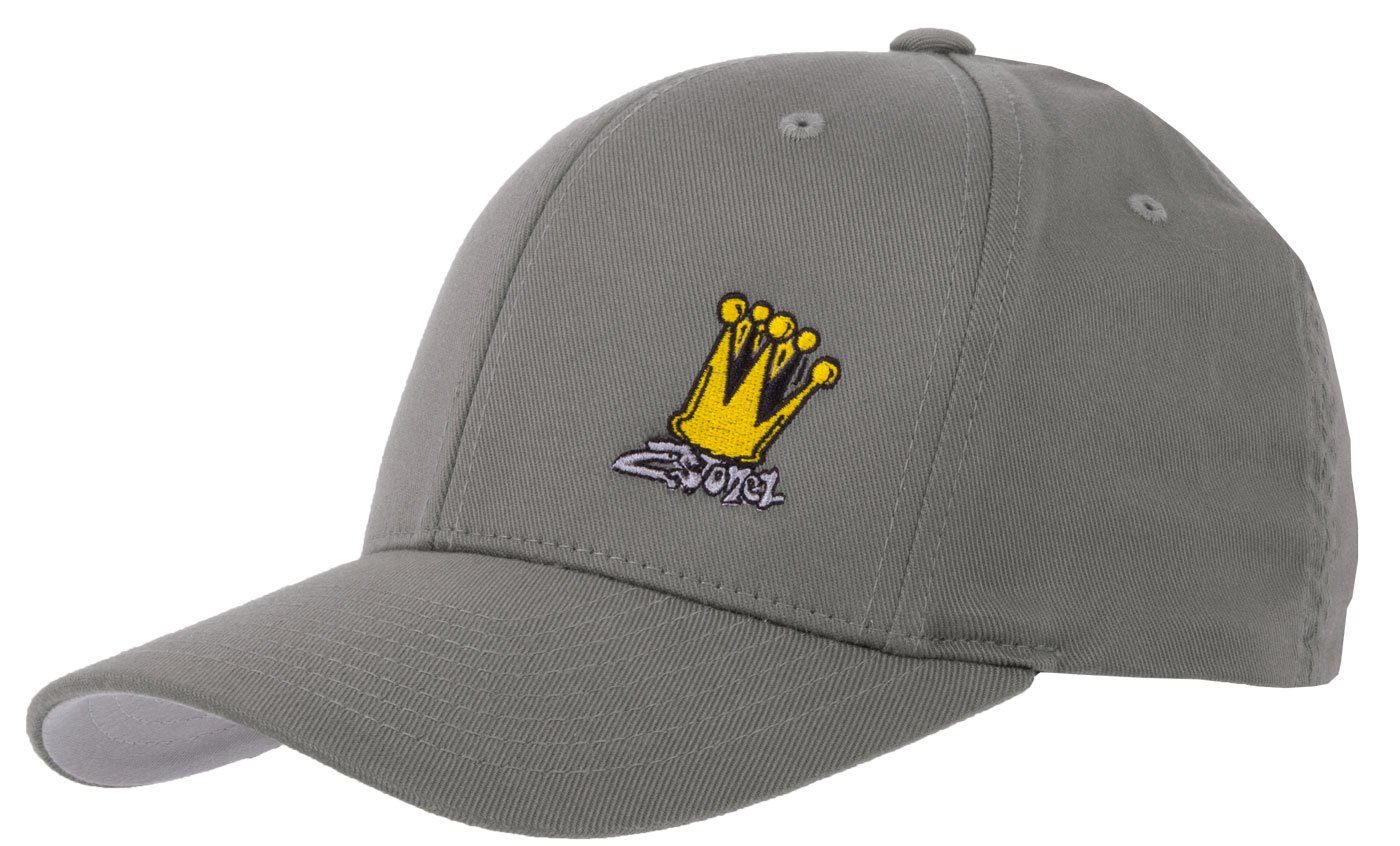 2Stoned Flex Cap Flexfit Cap mit Stick Crown von 2Stoned für Damen, Herren und Kinder hinten geschlossen, verstärkte Front, mittleres Profil Grau