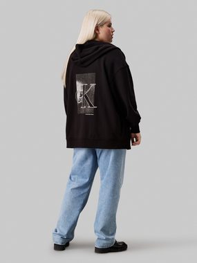 Calvin Klein Jeans Plus Sweatshirt PLUS DIFFUSED CK ZIP-THROUGH in Großen Größen mit Backprint