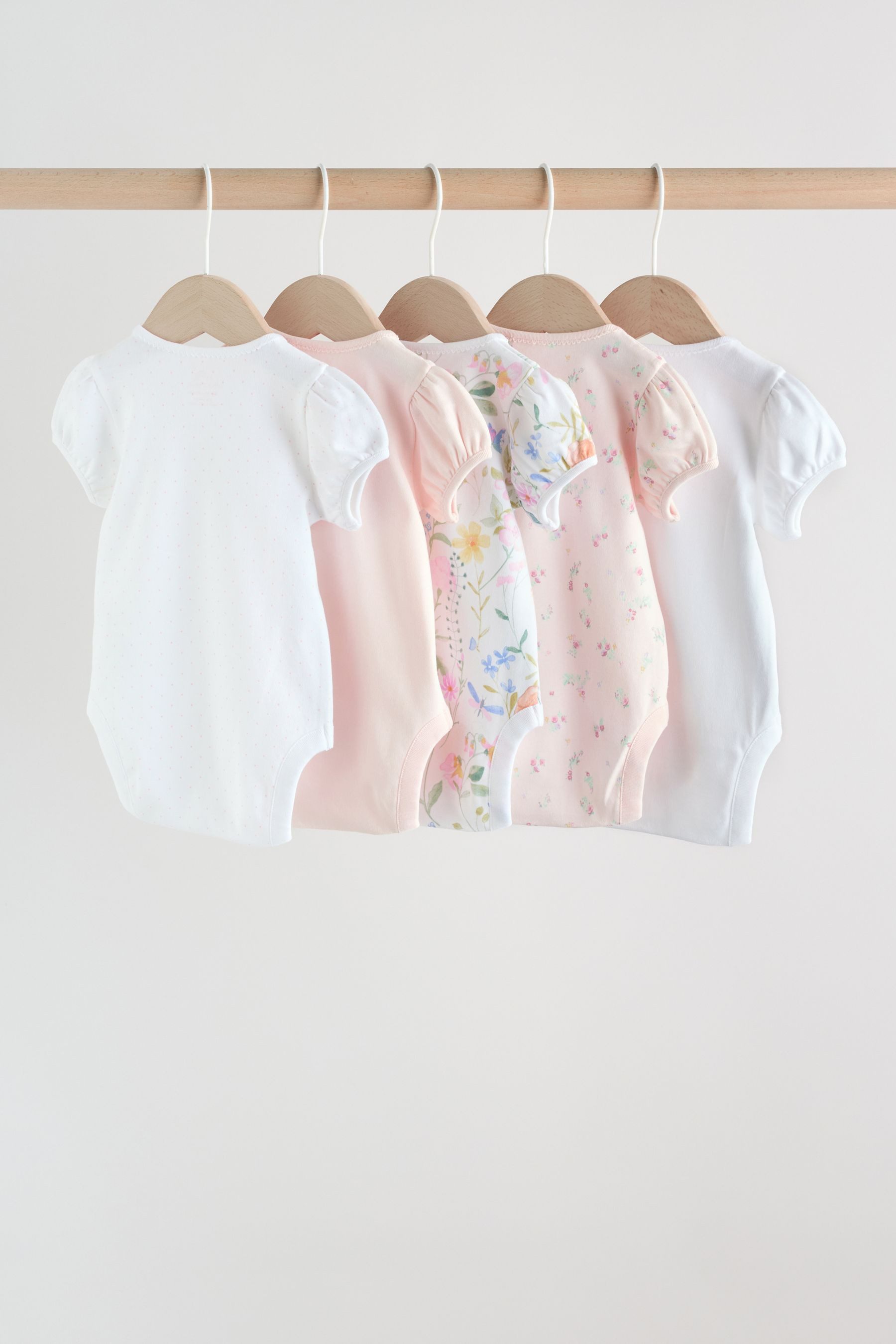 Next Kurzarmbody Kurzärmelige Baby Bodysuits im 5er-Pack (5-tlg)